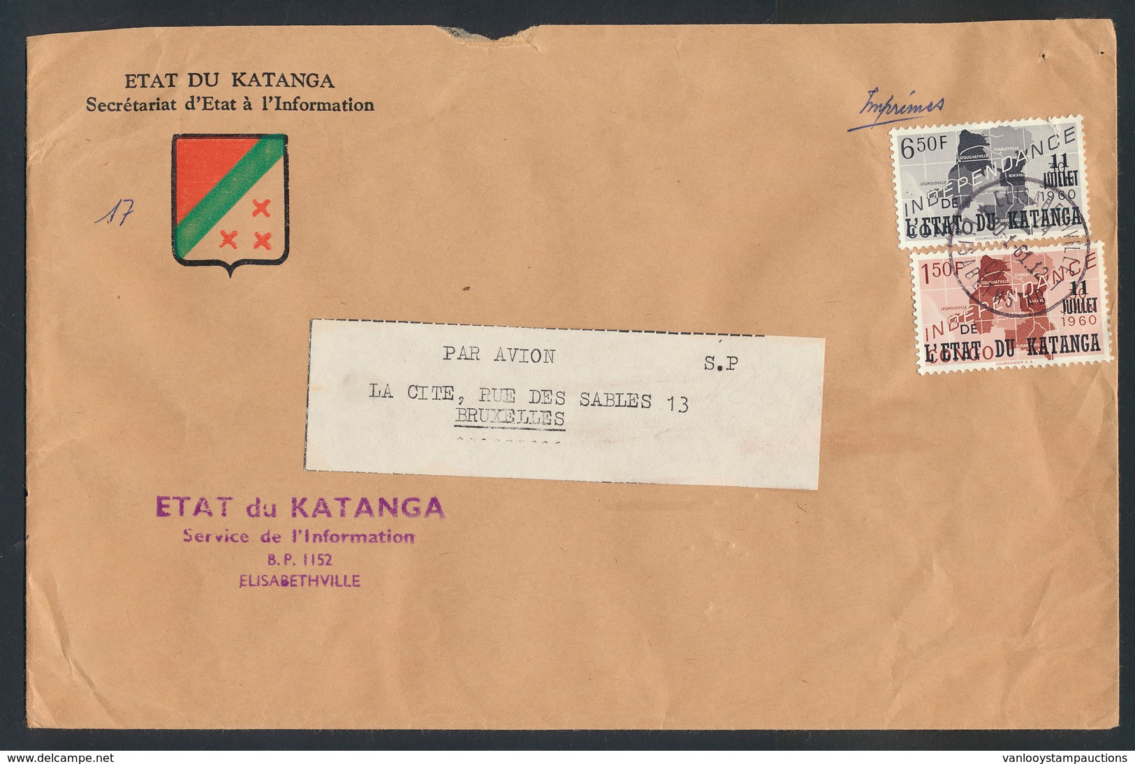 ) 1961, N° 43 En 47 '1,50 Fr En - Katanga