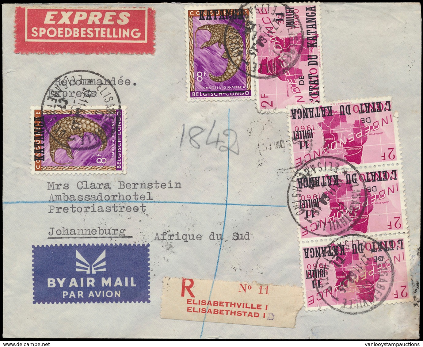 ) 1960, N° 16 (2x), 42 En 44 (4x - Katanga