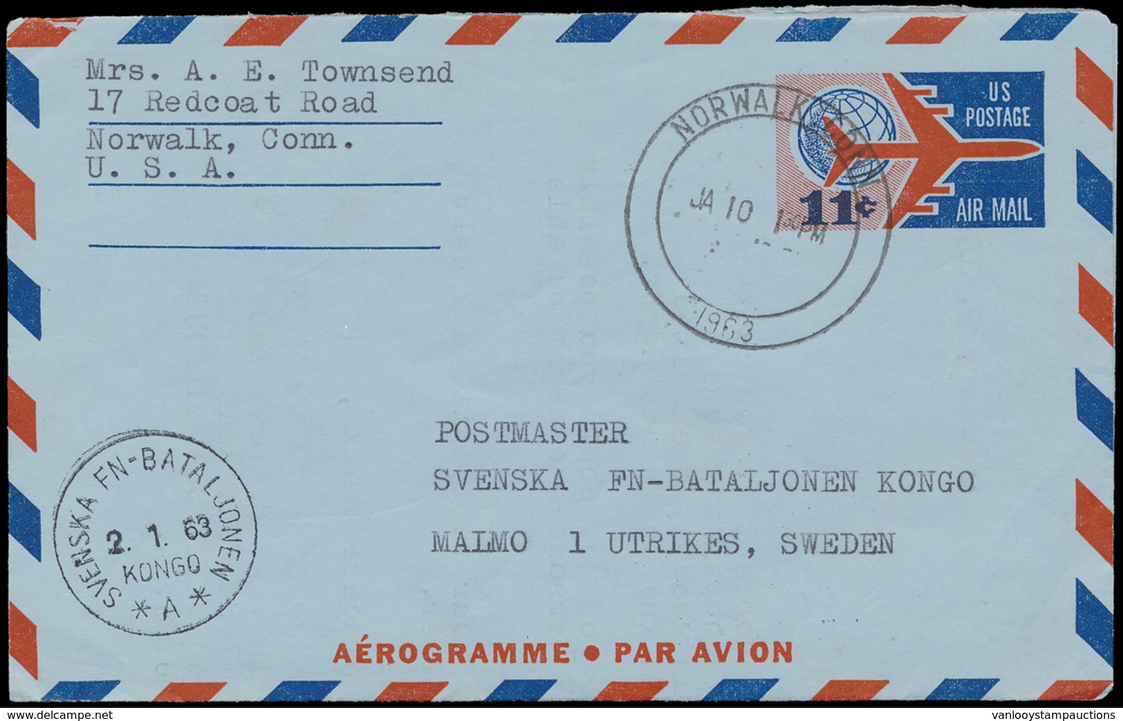 ) 1963, USA Aerogram Verstuurd U - Other & Unclassified