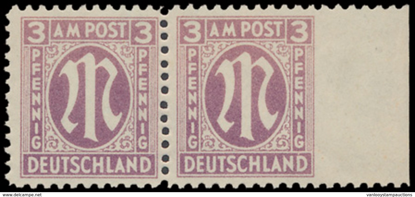 ** N0 17a Az UR '3 Pf Violetgrijs - Other & Unclassified