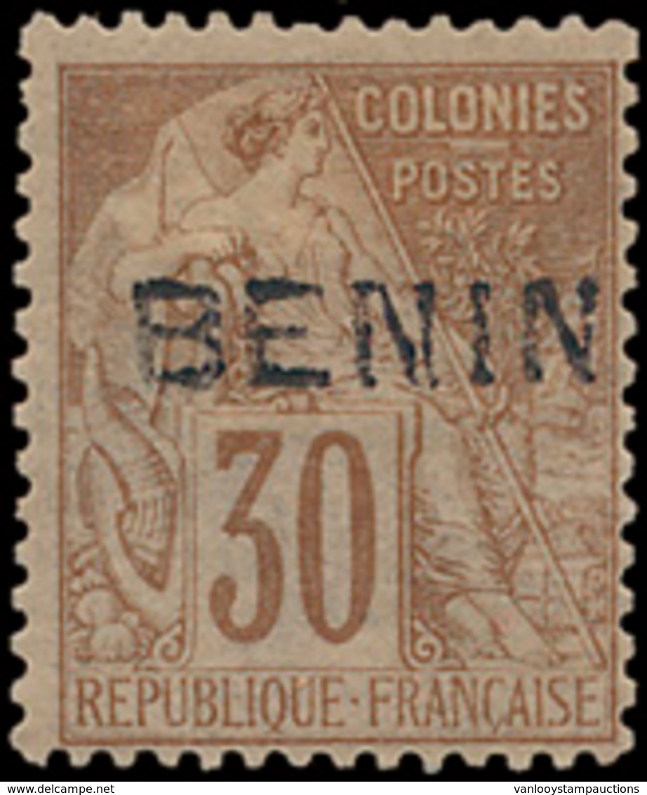 * N° 9 '30c Bruin, Opdruk Benin - Unused Stamps