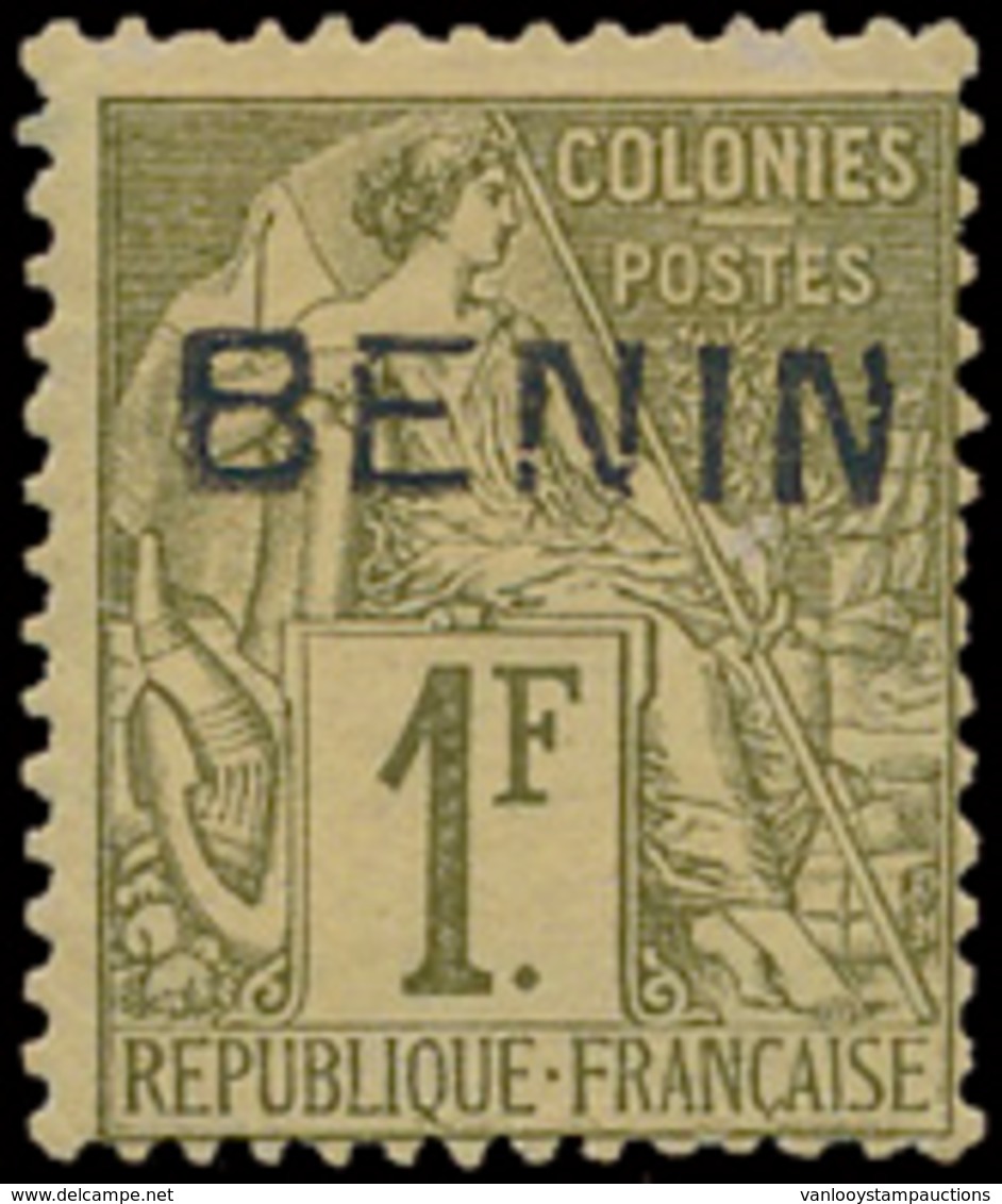 * N° 13 '1 Fr Olijfgroen Opdruk - Unused Stamps