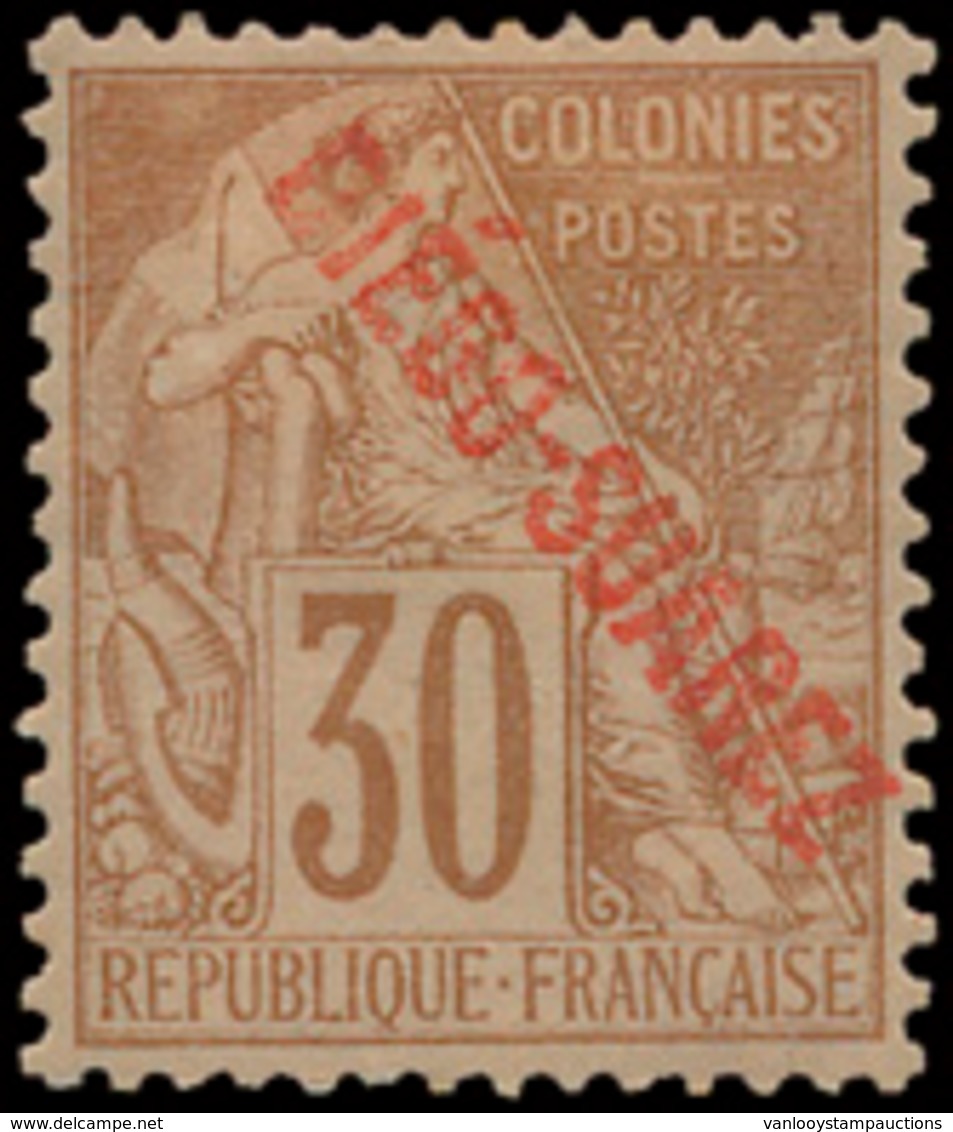 * N° 21 '30c Bruin Met Rode Opdr - Unused Stamps