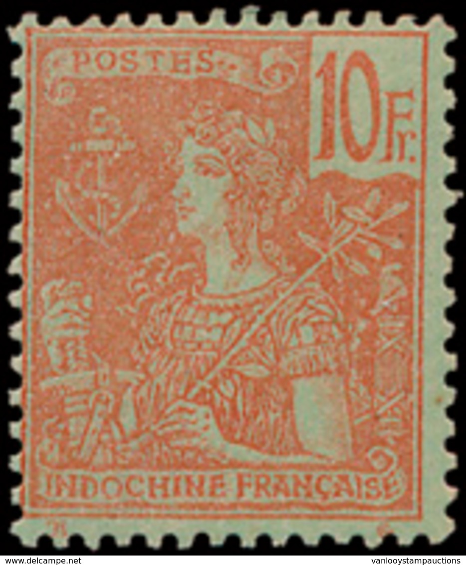 * N° 40 '10 Fr Rood Op Groenblau - Unused Stamps