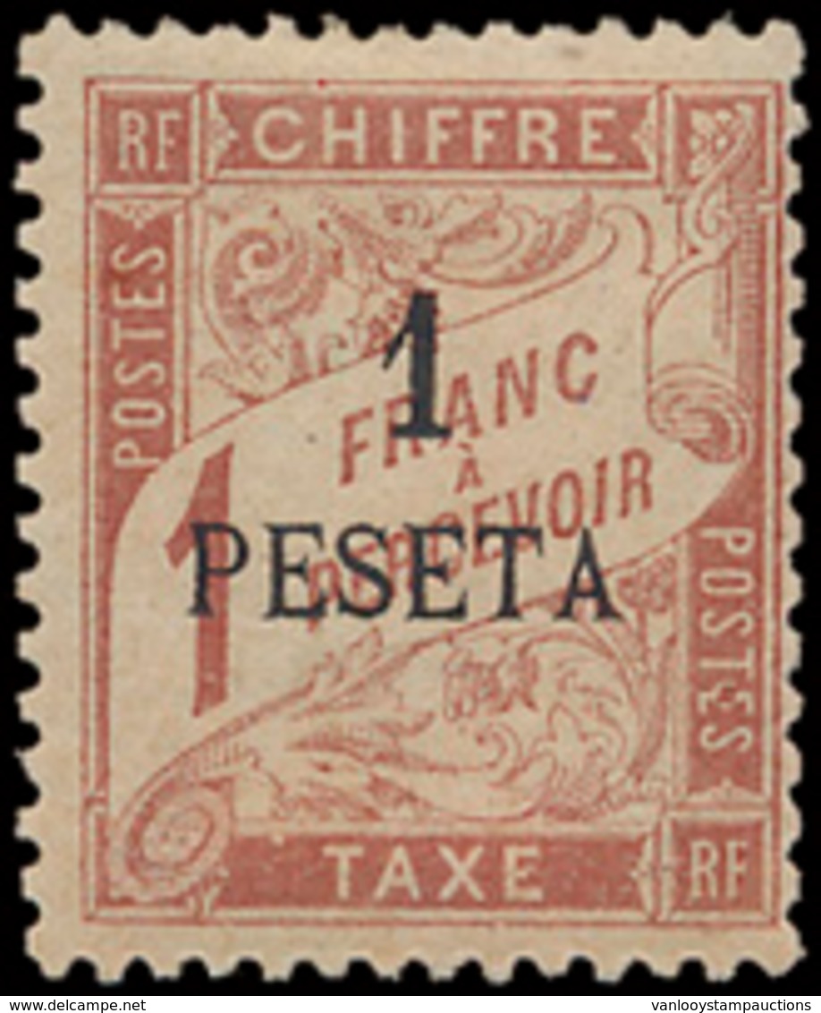 * TX 5 '1 Peseta Op 1F Lilabruin - Unused Stamps