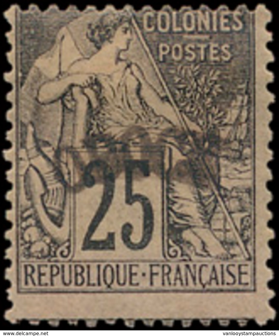 * N° 7 '25c Zwart, Met Opdruk Ob - Unused Stamps