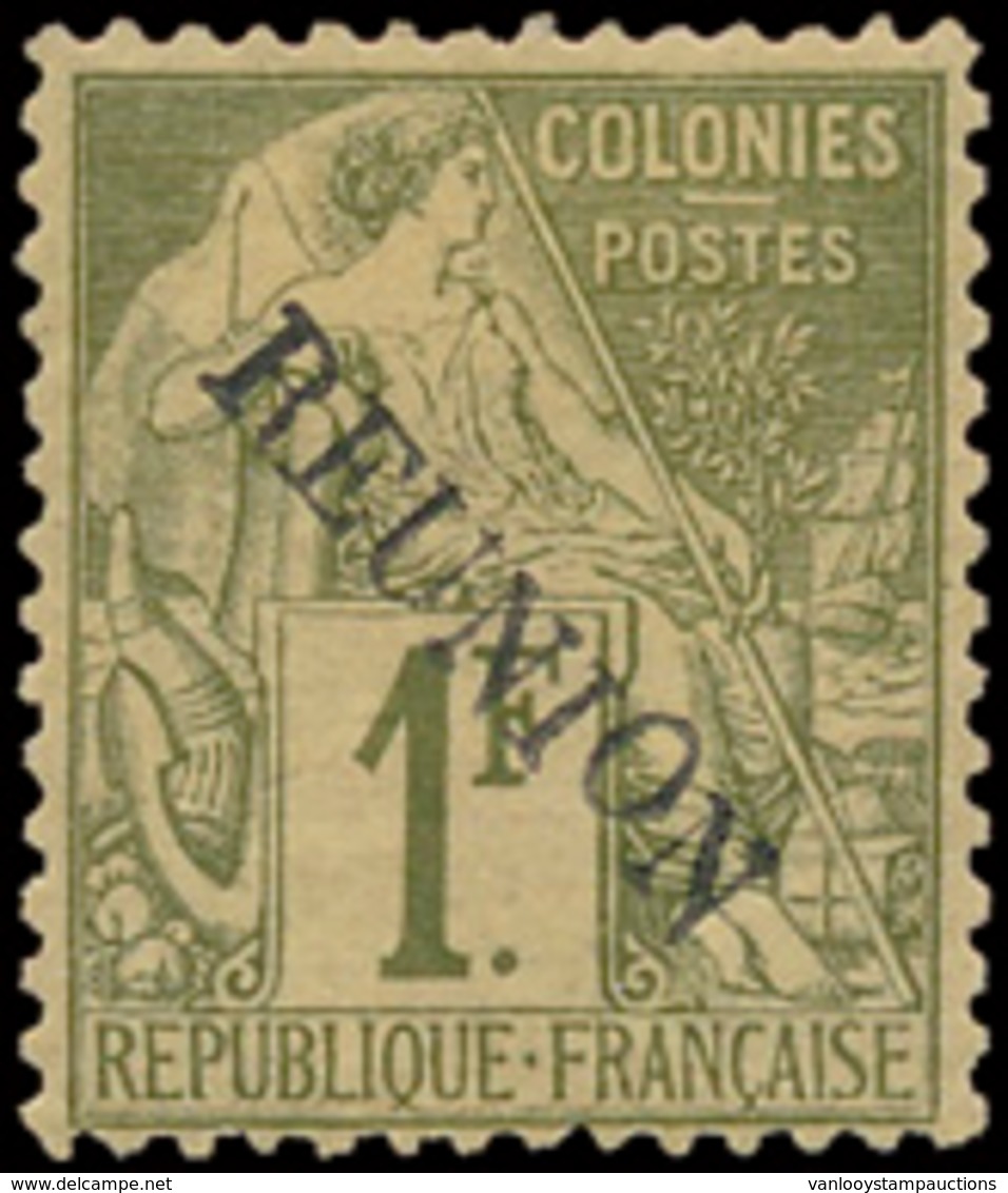 * N° 28 '1 Fr Olijf, Met Opdruk - Unused Stamps