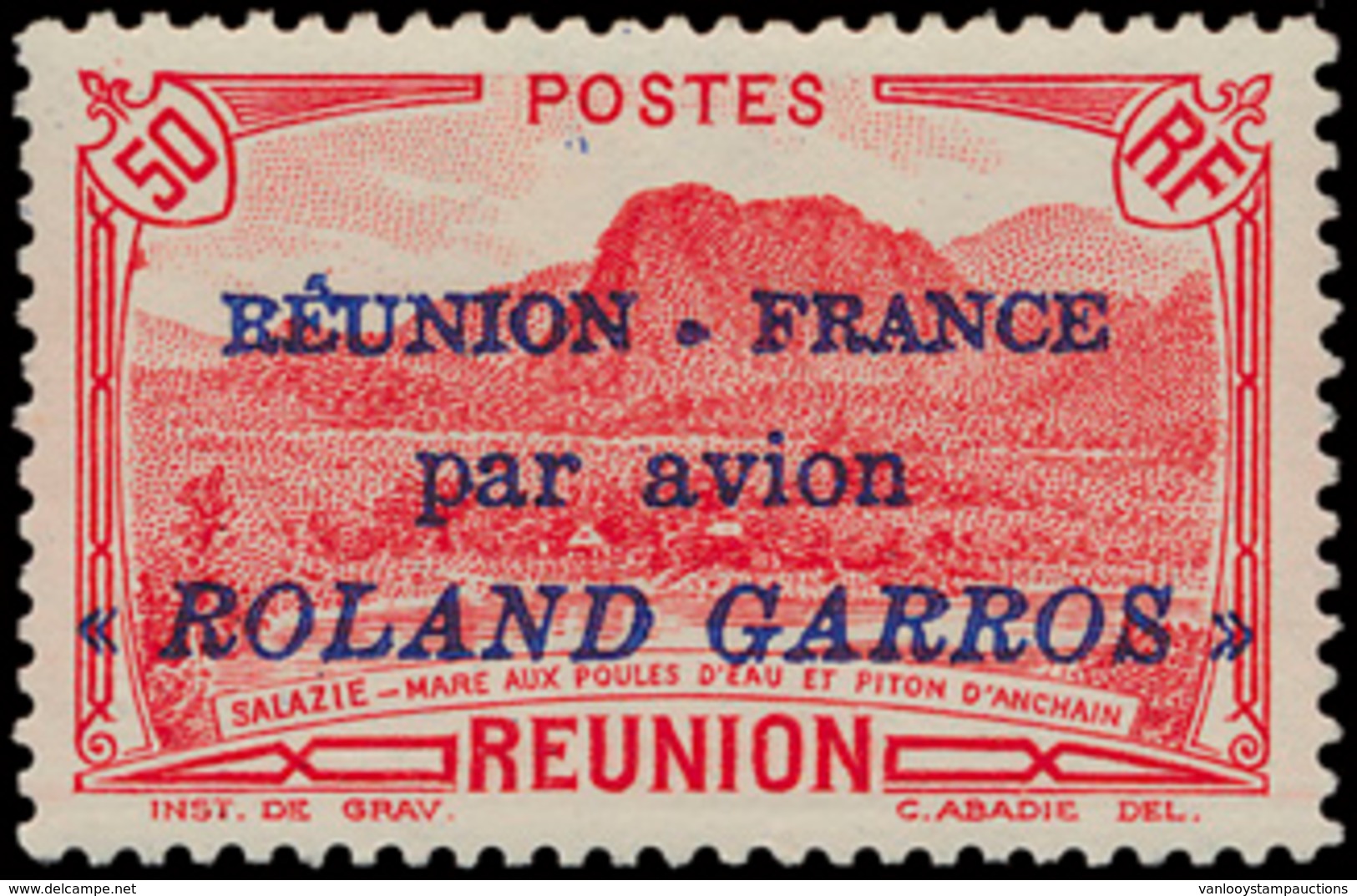 * PA 1 '50c Rood Met Opdruk Réun - Unused Stamps