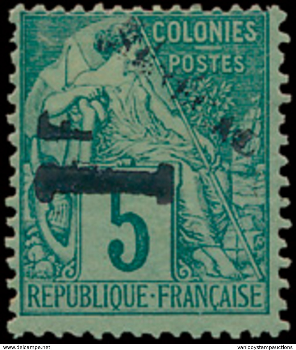 * N° 7 '5c Groen, Met Opdruk 1F - Unused Stamps