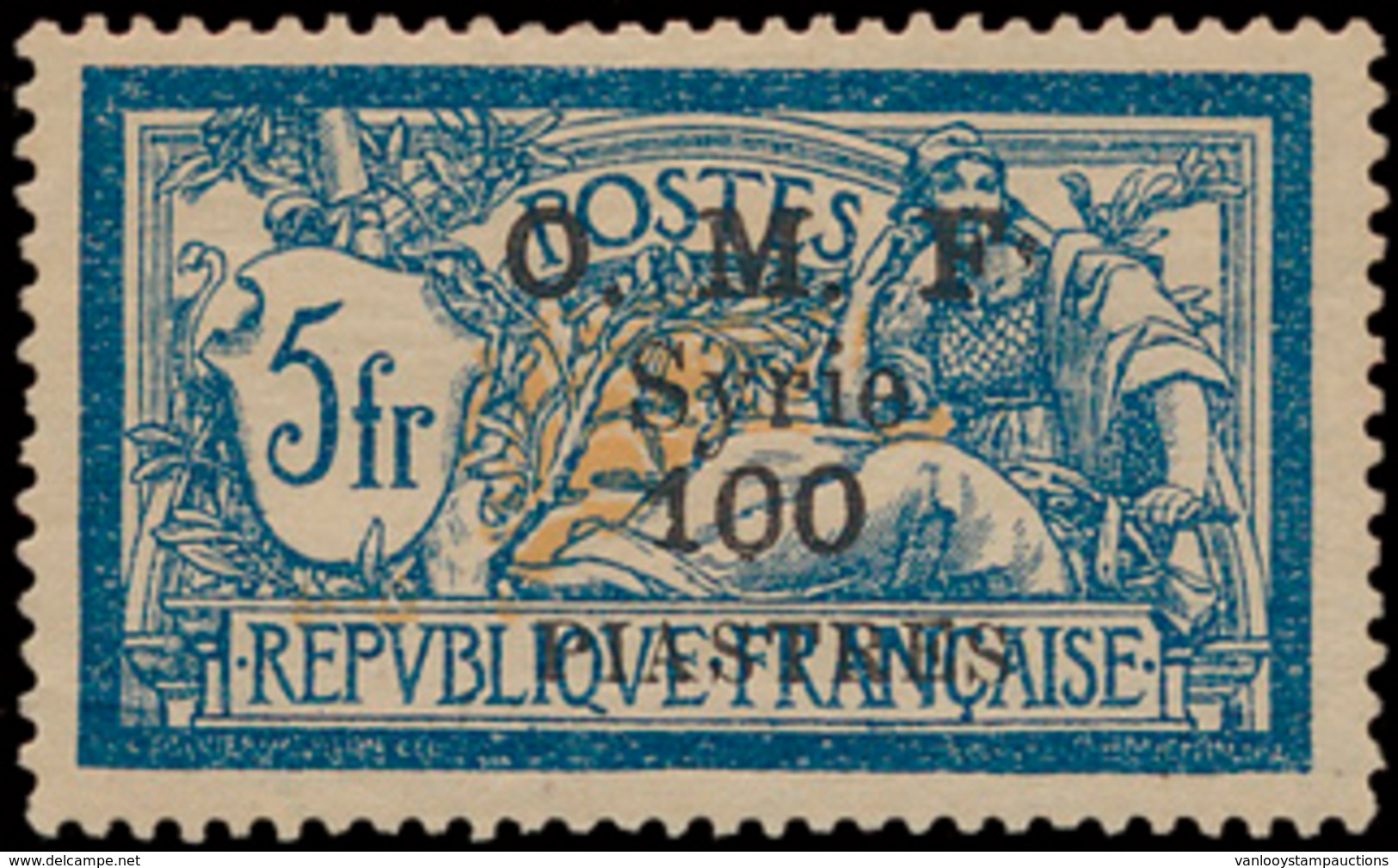 * N° 43 '100 Pi Op 5 Fr Blauw' G - Unused Stamps