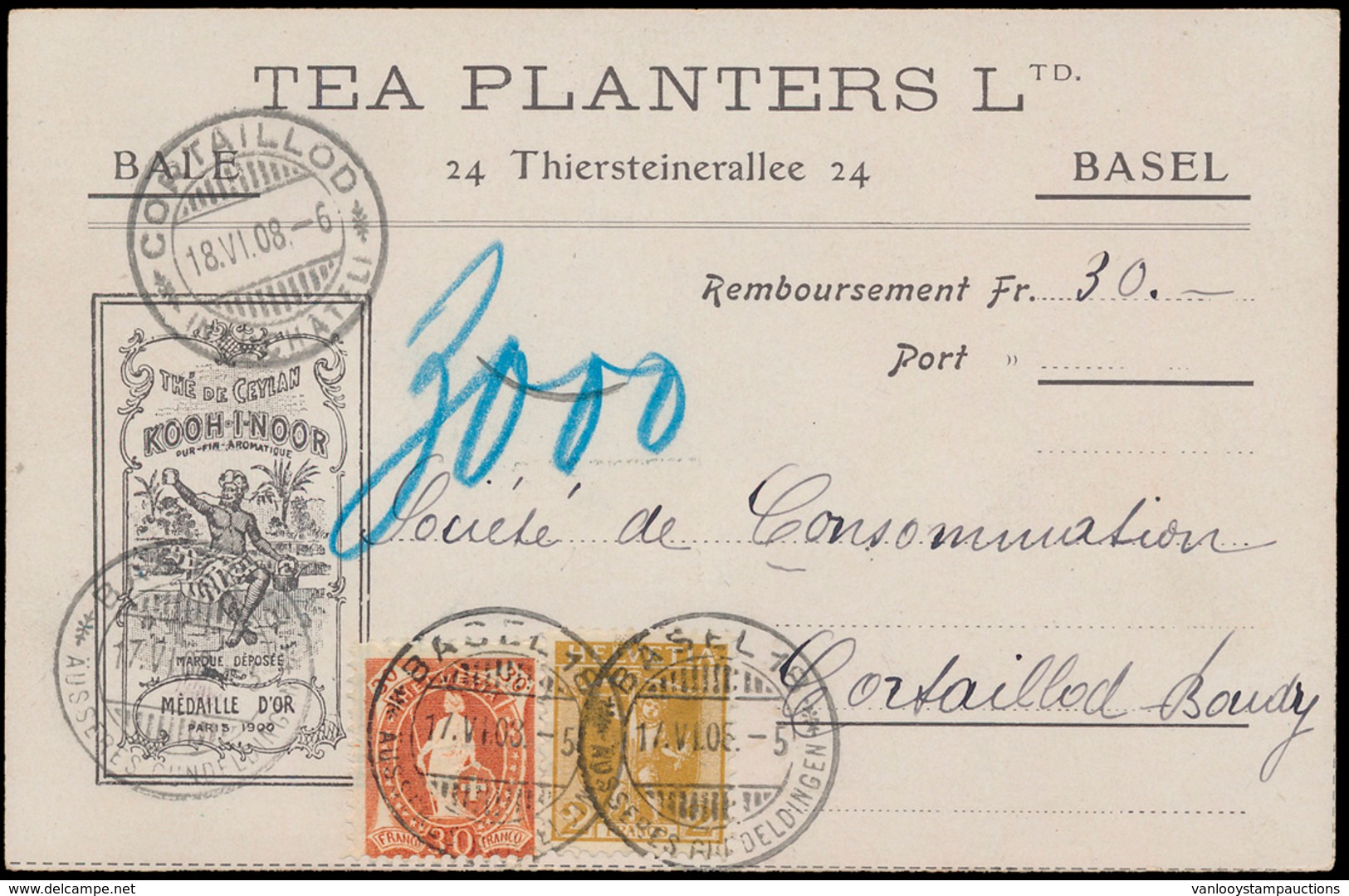 ) 1908, (Zum) N° 96Aa En 101C 'S - Postmark Collection