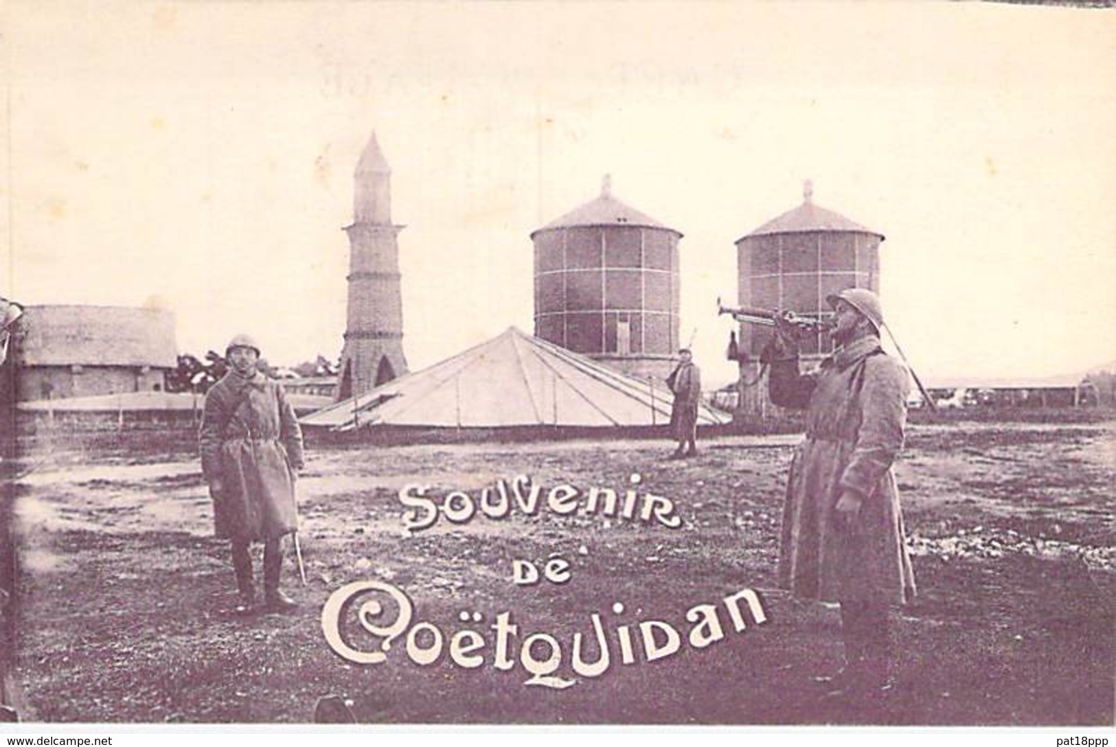 MILITARIA ( Guerre 1914-18) Souvenir De COETQUIDAN (56) - CPA - Morbihan - Guerre 1914-18