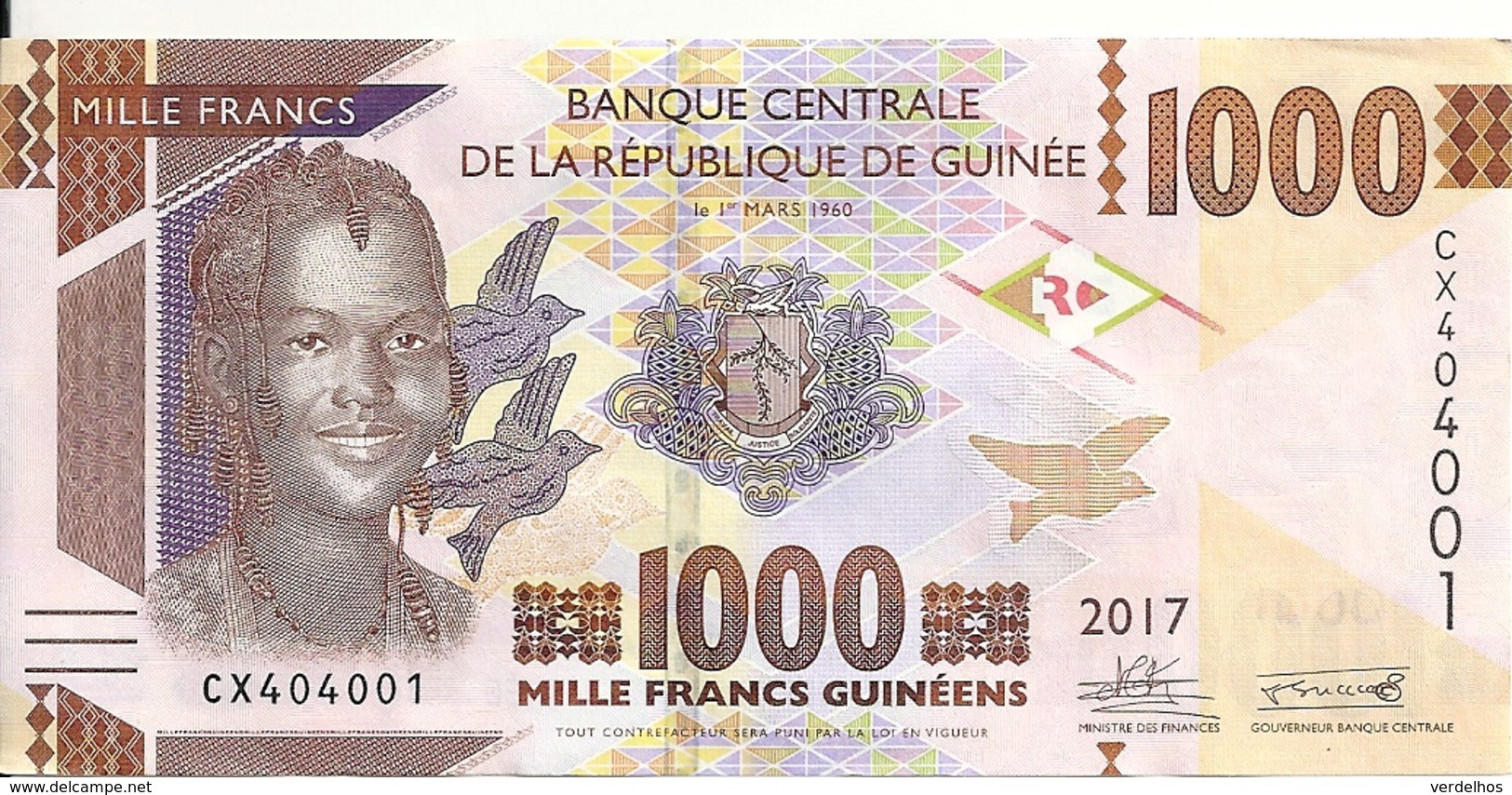 GUINEE 1000 FRANCS 2017 UNC P 48 B - Guinee