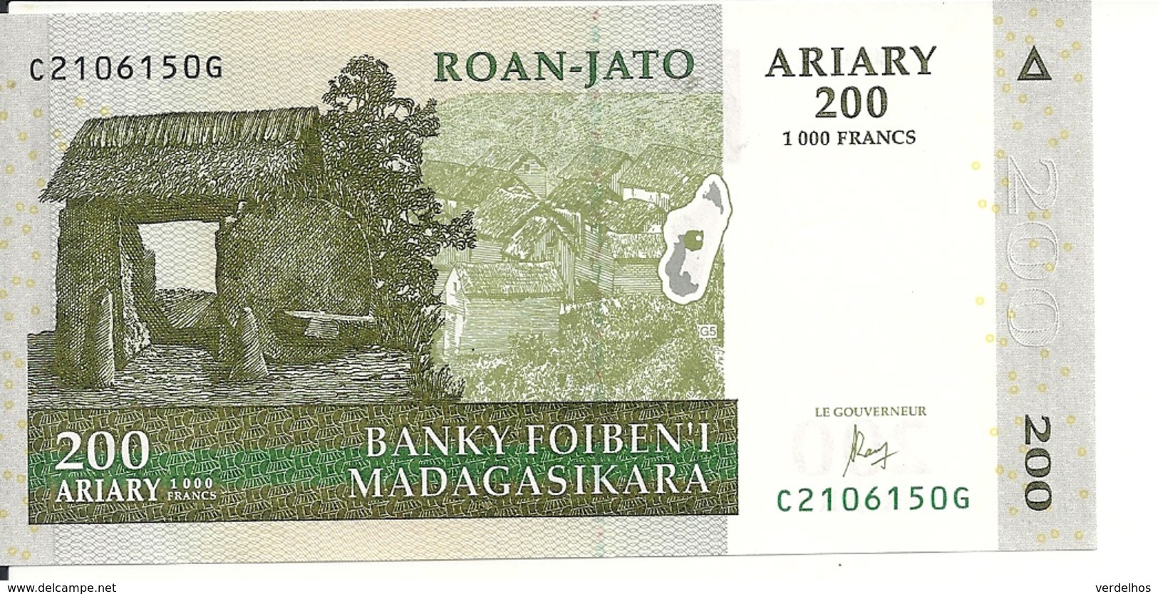 MADAGASCAR 200 ARIARY 2004(2016)  UNC P 87 - Madagascar