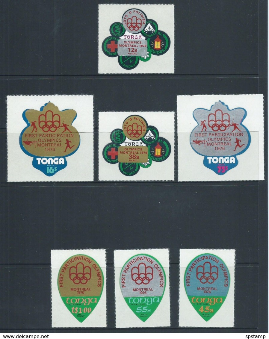 Tonga 1976 Moscow Olympics / Surcharges  Self Adhesive Part Set 12 MNH - Tonga (1970-...)