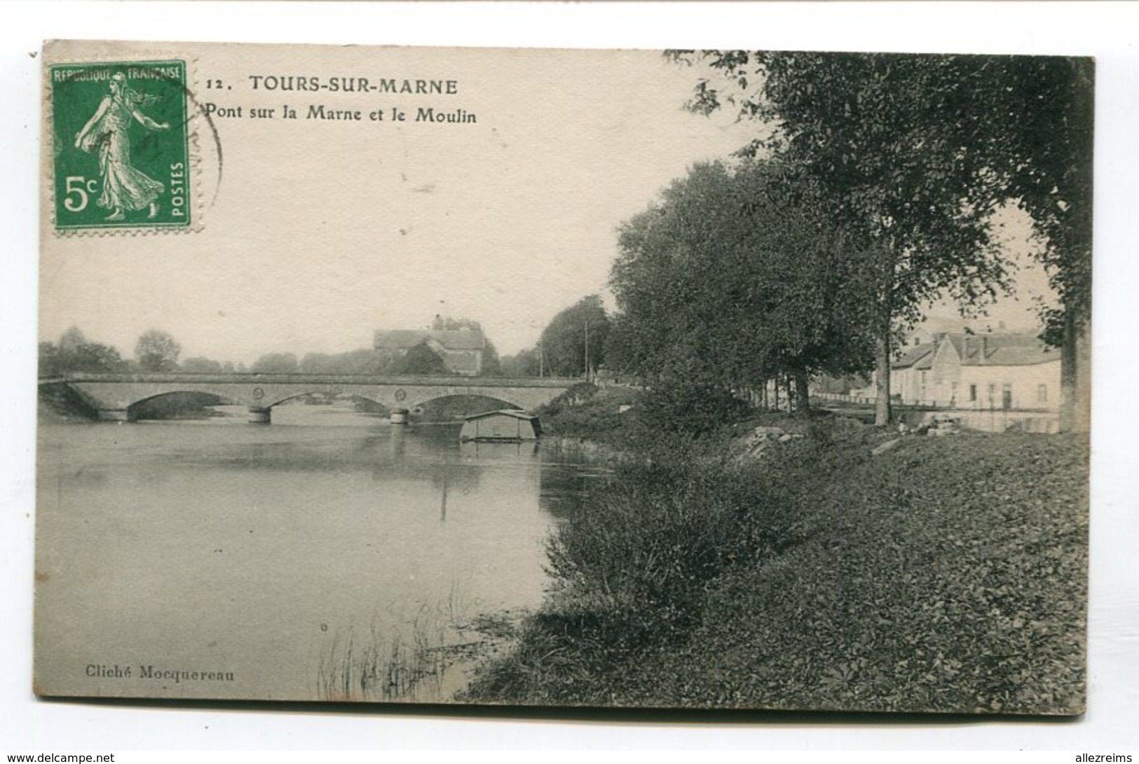 CPA 51 : TOURS Sur MARNE  Le Pont Et Le Moulin  A   VOIR  !!!! - Autres & Non Classés