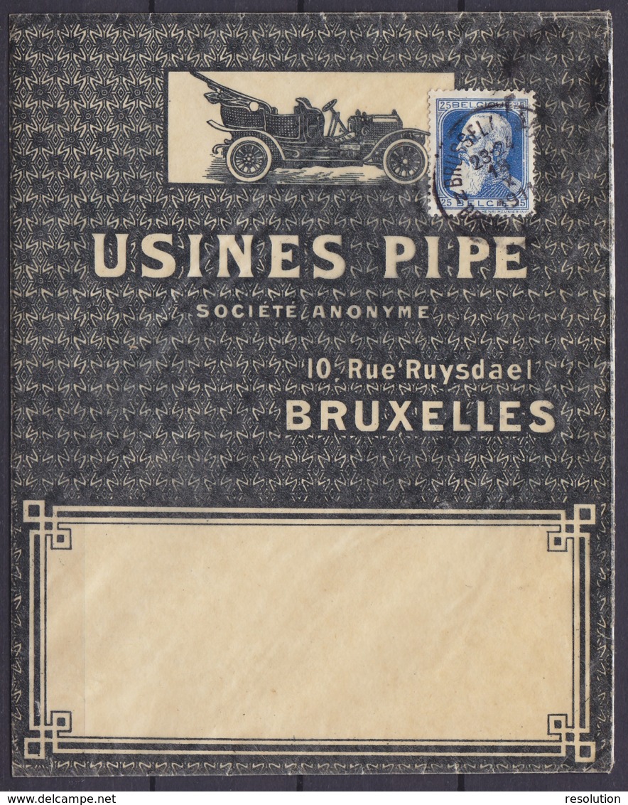 L. Papier Calque "Usine Pipe" (automobile) Affr. N°76 Càd BRUXELLES (NOORD) /18 X 1911/ BRUXELLES (NORD) - 1905 Grosse Barbe