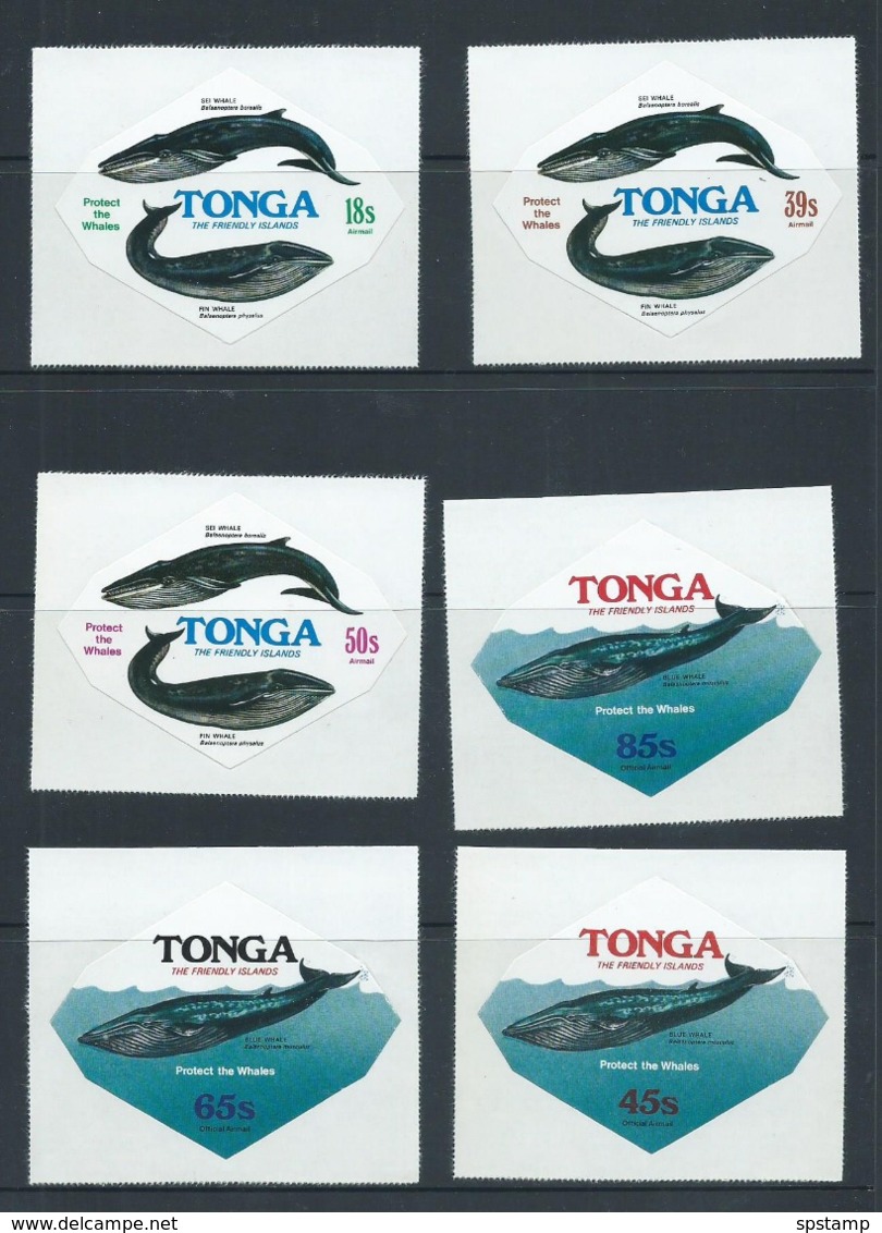 Tonga 1977 Whale Conservation Self Adhesive Set 13 MNH - Tonga (1970-...)