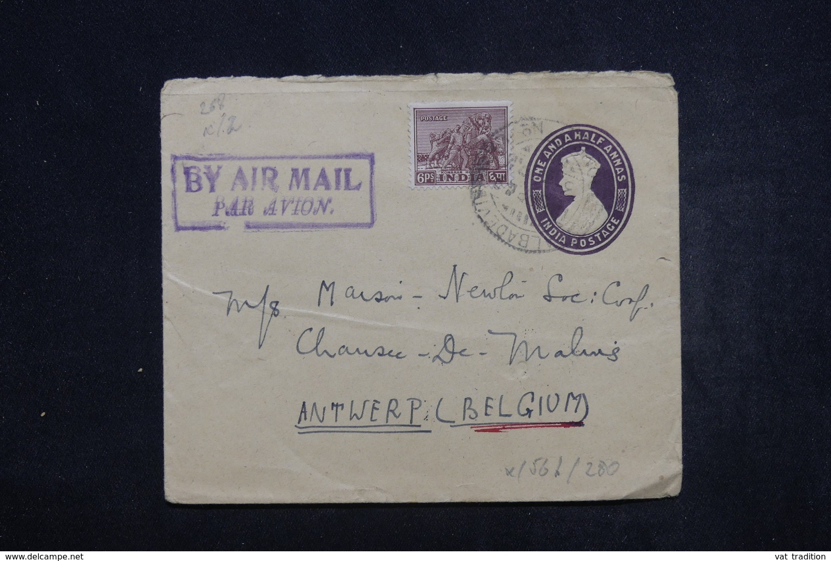 INDE - Entier Postal + Compléments Pour La Belgique En 1949 , à Voir - L 45299 - Brieven En Documenten