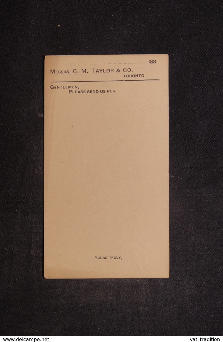 CANADA - Entier Postal Commercial De Toronto  Non Circulé - L 45314 - 1860-1899 Regering Van Victoria