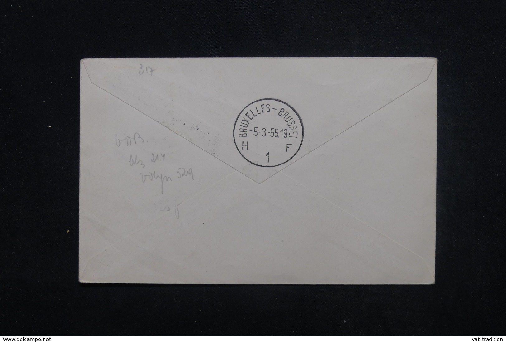 CONGO BELGE - Enveloppe Par Vol Commémoratif  Congo / Belgique En 1955, Affranchissement Et Cachet Plaisants - L 45319 - Briefe U. Dokumente