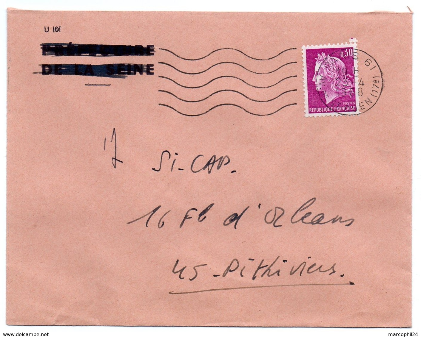 PARIS 61 / Av. De St OUEN(17e) 1968 =  FLAMME SECAP Muette '5 Lignes Ondulées' - Mechanical Postmarks (Advertisement)