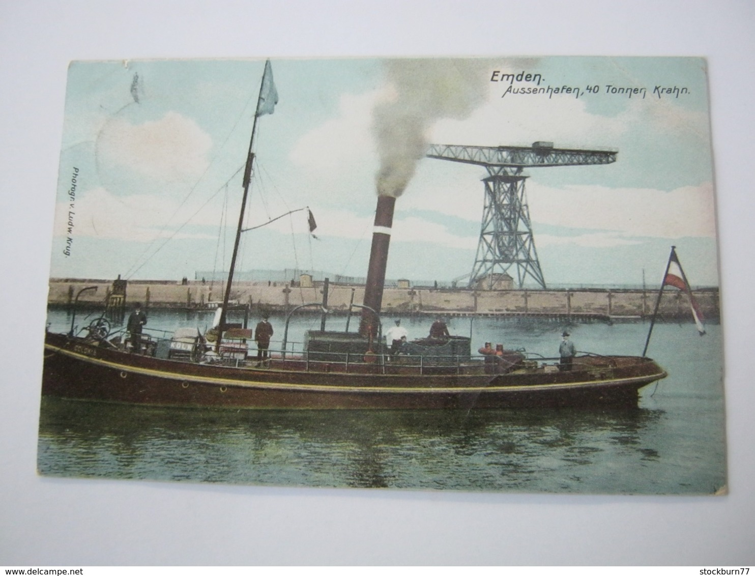 EMDEN , Schiff COLONIA, Seltene Karte Um 1908 Mit Stempel + Marke - Emden