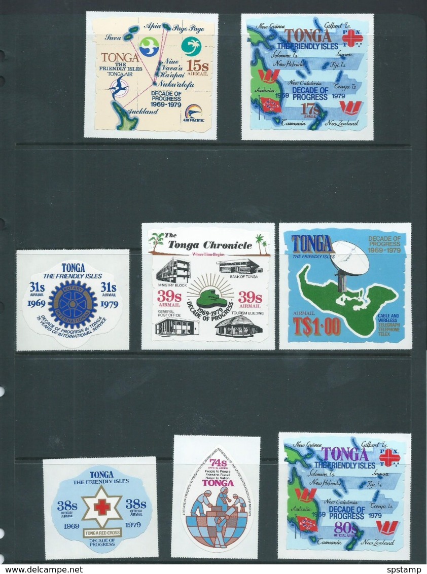 Tonga 1979 Decade Of Progress Self Adhesive Set 13 MNH - Tonga (1970-...)