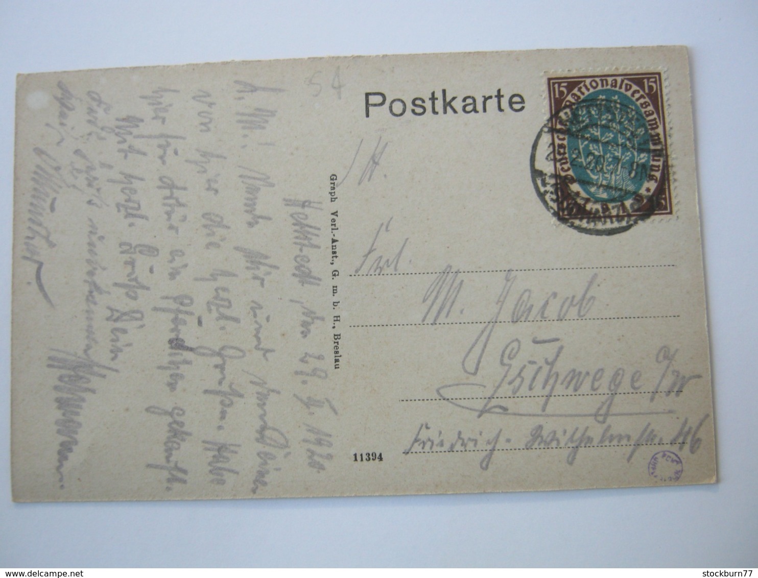 HETTSTEDT, Strasse, Seltene Karte Um 1920 Mit Marke + Stempel - Hettstedt