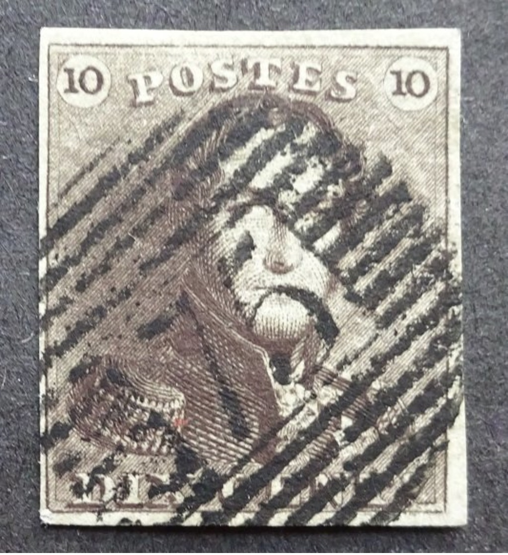 BELGIE  1849   Nr. 1     Coba 75    Goed Gerand       Gestempeld  CW 90,00 - 1849 Mostrine