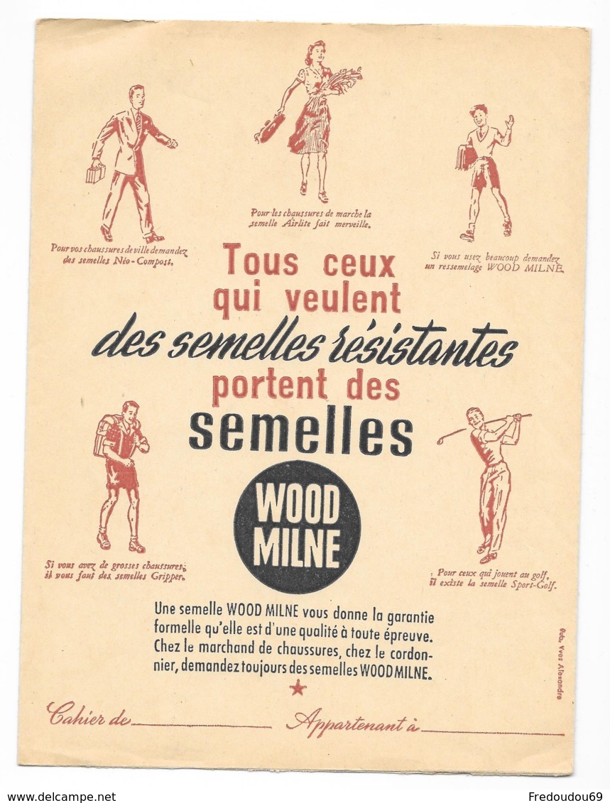 Protége Cahier Ancien Semelles WOODMILNE - Protège-cahiers