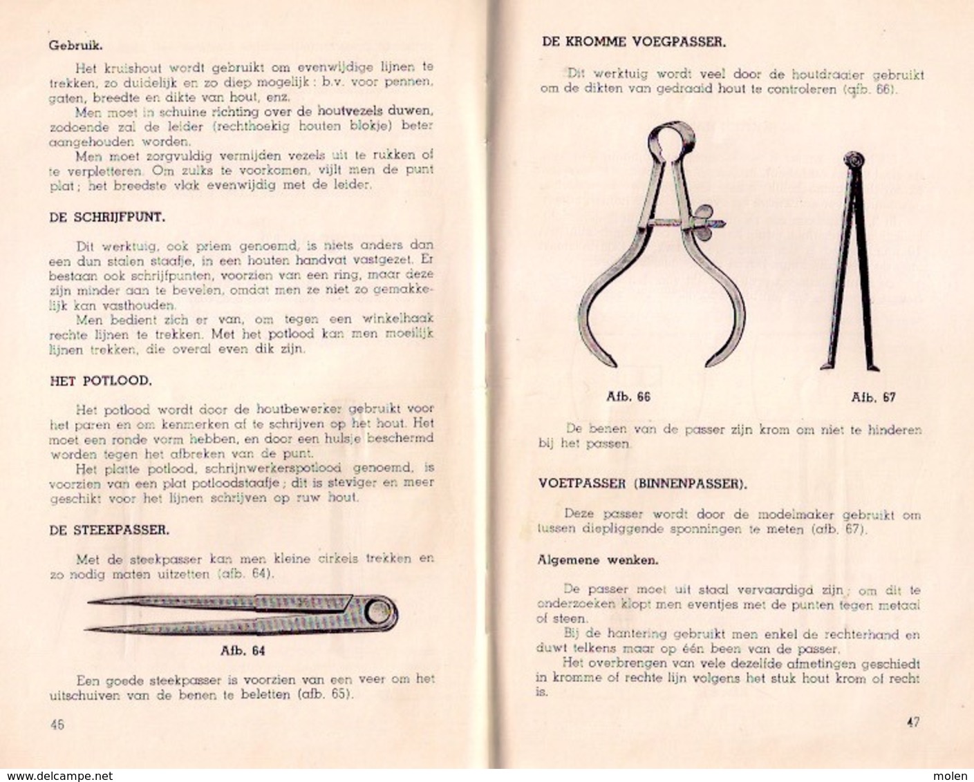 DE MODERNE HOUTBEWERKER 96pg 132 Afbeeld Ca©1950 GEREEDSCHAP HOUT Timmerman Schrijnwerker Meubelmaker Houtbewerking Z712 - Sachbücher