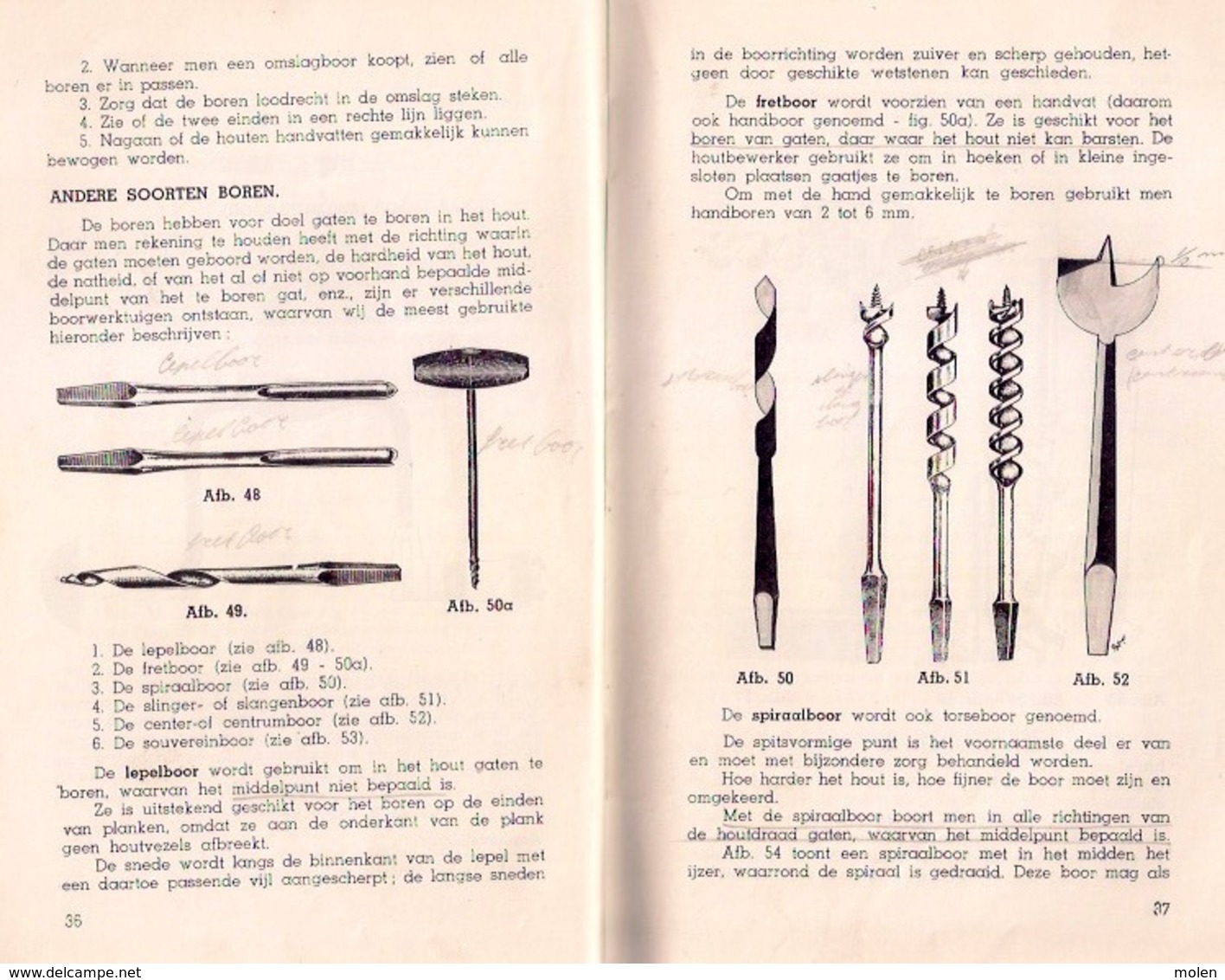 DE MODERNE HOUTBEWERKER 96pg 132 afbeeld ca©1950 GEREEDSCHAP HOUT timmerman schrijnwerker meubelmaker houtbewerking Z712