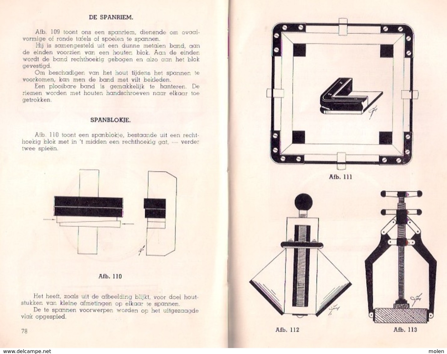 DE MODERNE HOUTBEWERKER 96pg 132 afbeeld ca©1950 GEREEDSCHAP HOUT timmerman schrijnwerker meubelmaker houtbewerking Z712