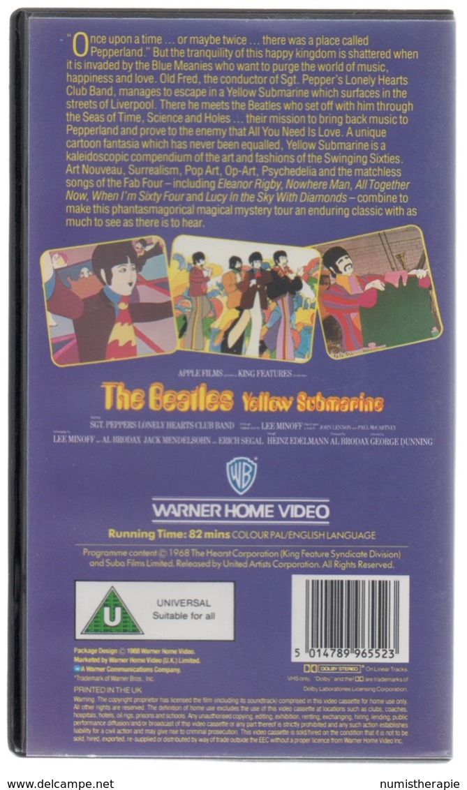 Yellow Submarine By The Beatles VHS PAL (1968/1988) - Musikfilme