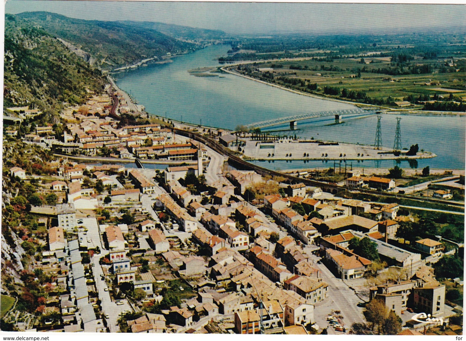 Ardèche : LE POUZIN : Vue Aérienne Générale  - C.p.s.m.- M. - Photo Vérit. Grand Format - - Le Pouzin