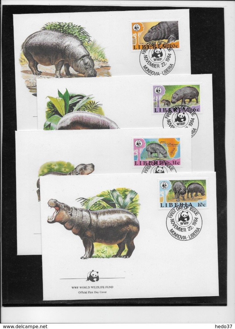 Thème Animaux - W.W.F. - Hippopotames - Libéria - Enveloppes - TB - Briefe U. Dokumente