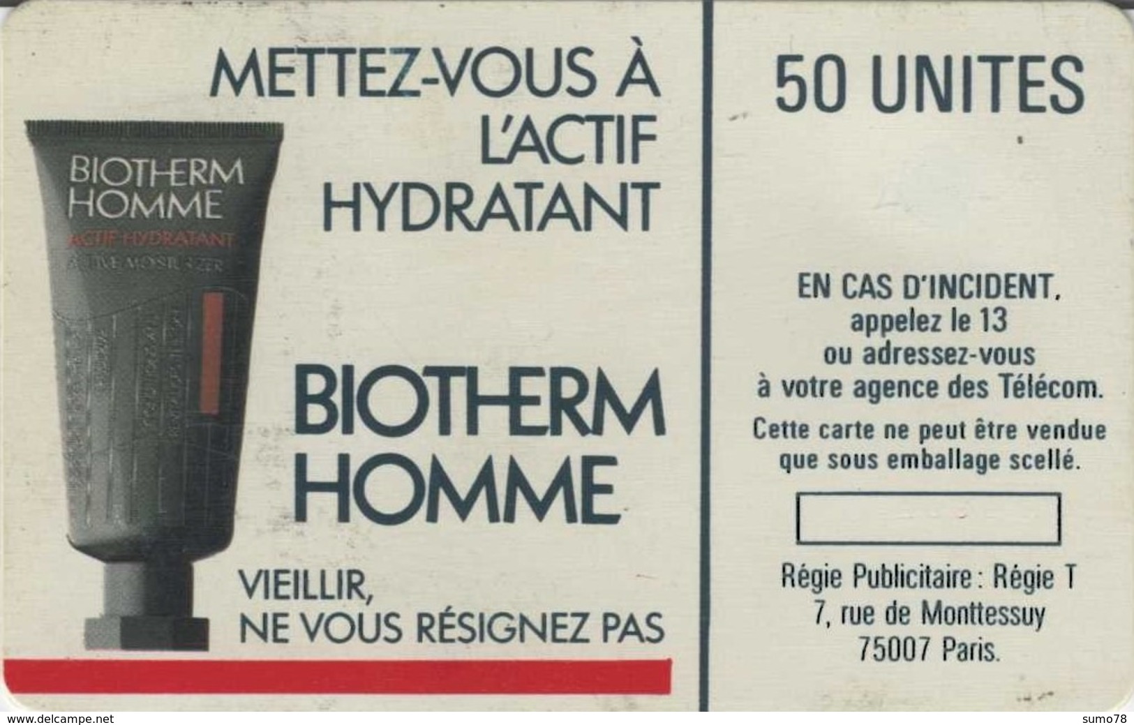 FRANCE - 50 Unités - F4 - SO1 - 50 000 EX - BIOTHERM ROSEE - Télécarte Utilisée - 1987