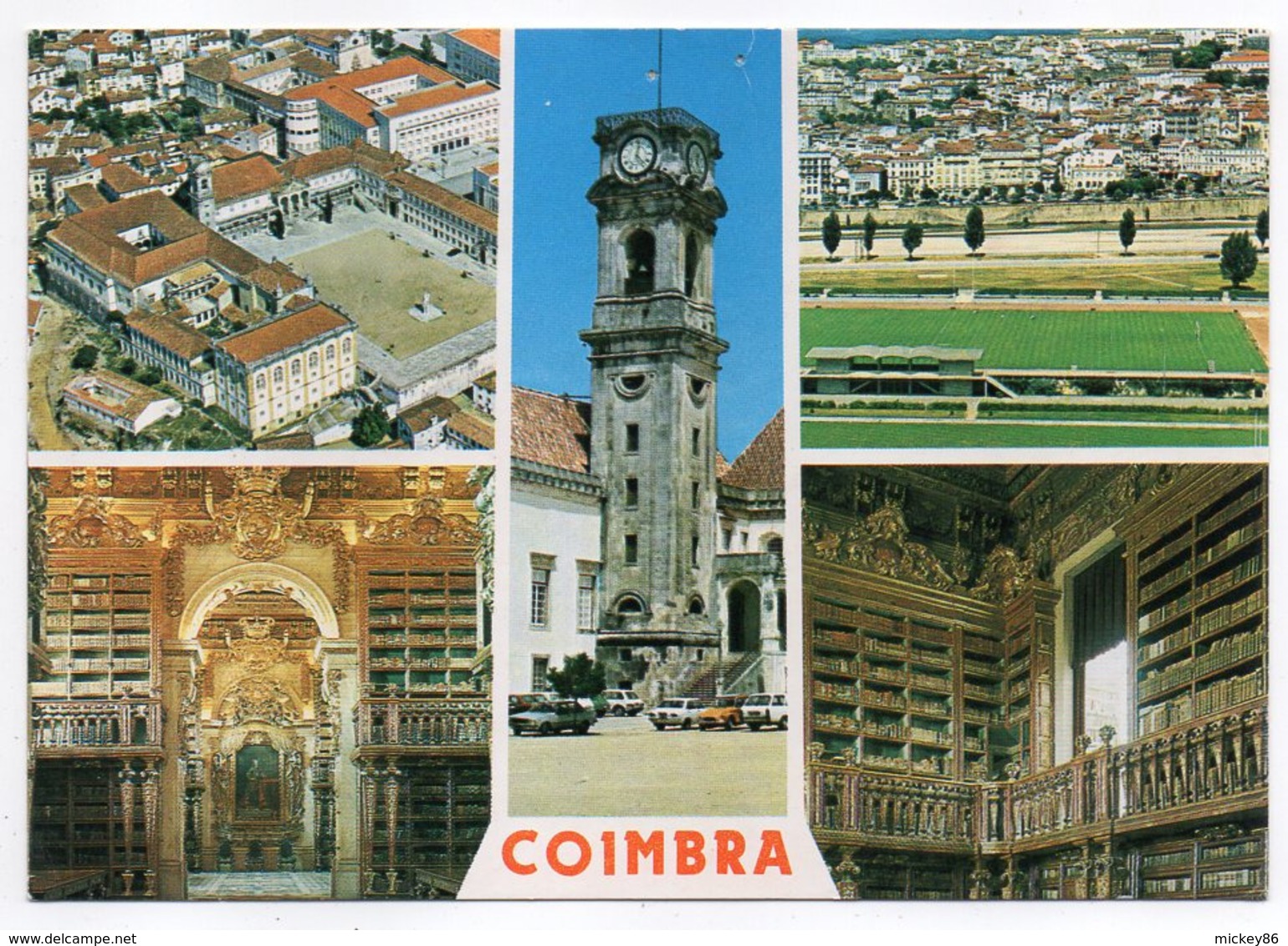 Portugal --COIMBRA --Multivues (vue Aérienne,église, Stade De Football ) - Coimbra