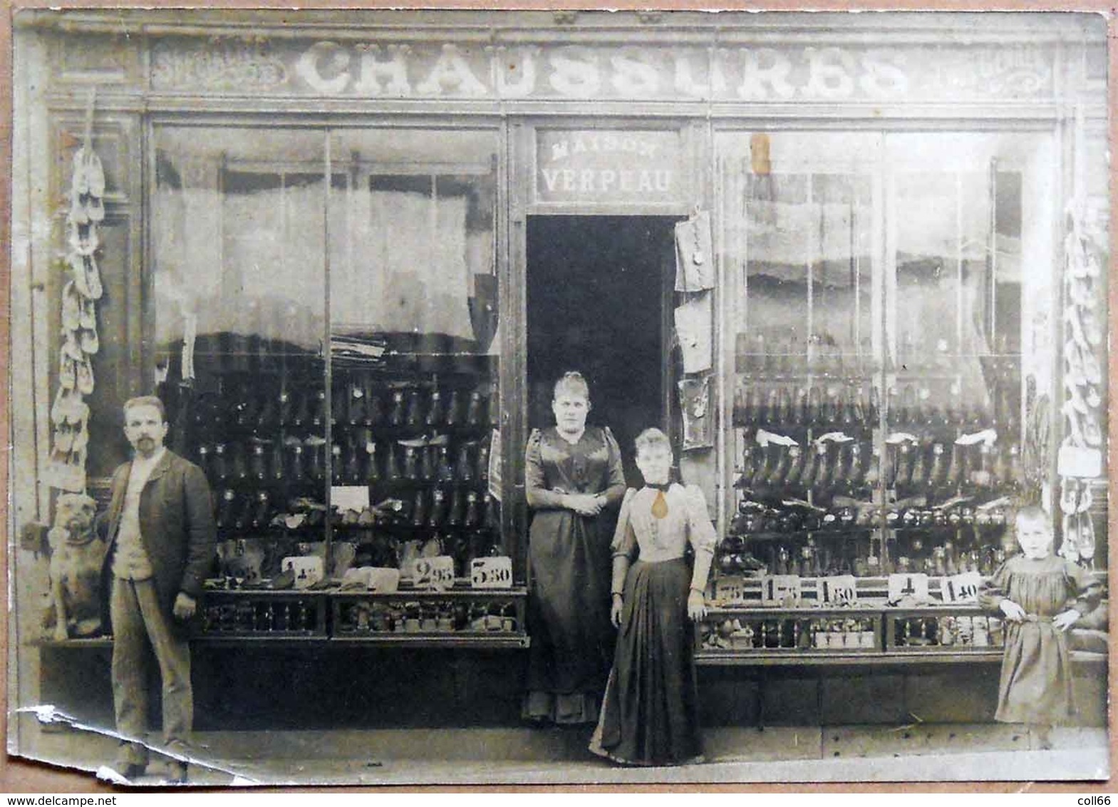 21 Dijon 1891 Boutique Chaussures Maison Verpeau Rue Des Godrans RARE Photo Sur Carton Format 24x17.5 Cm - Old (before 1900)