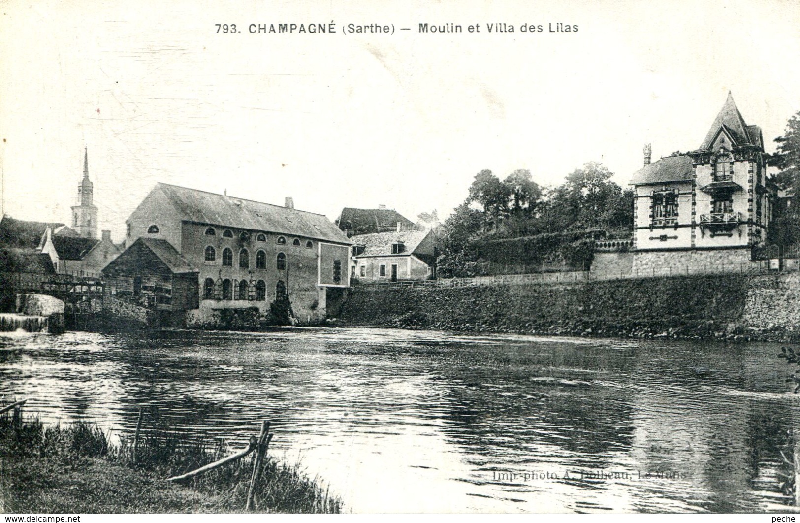 N°77854 -cpa Champagné -moulin Et Villa Des Lilas- - Moulins à Eau