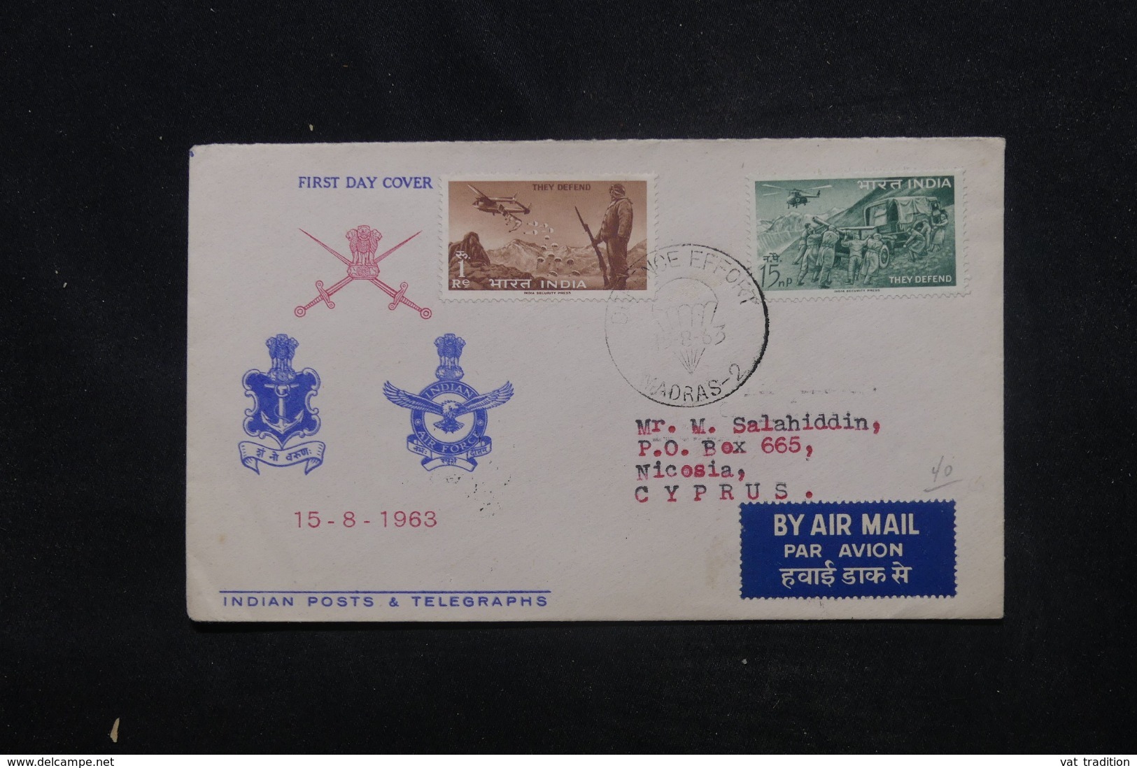 INDE - Enveloppe FDC En 1963 - Parachutistes Militaire - L 45370 - FDC