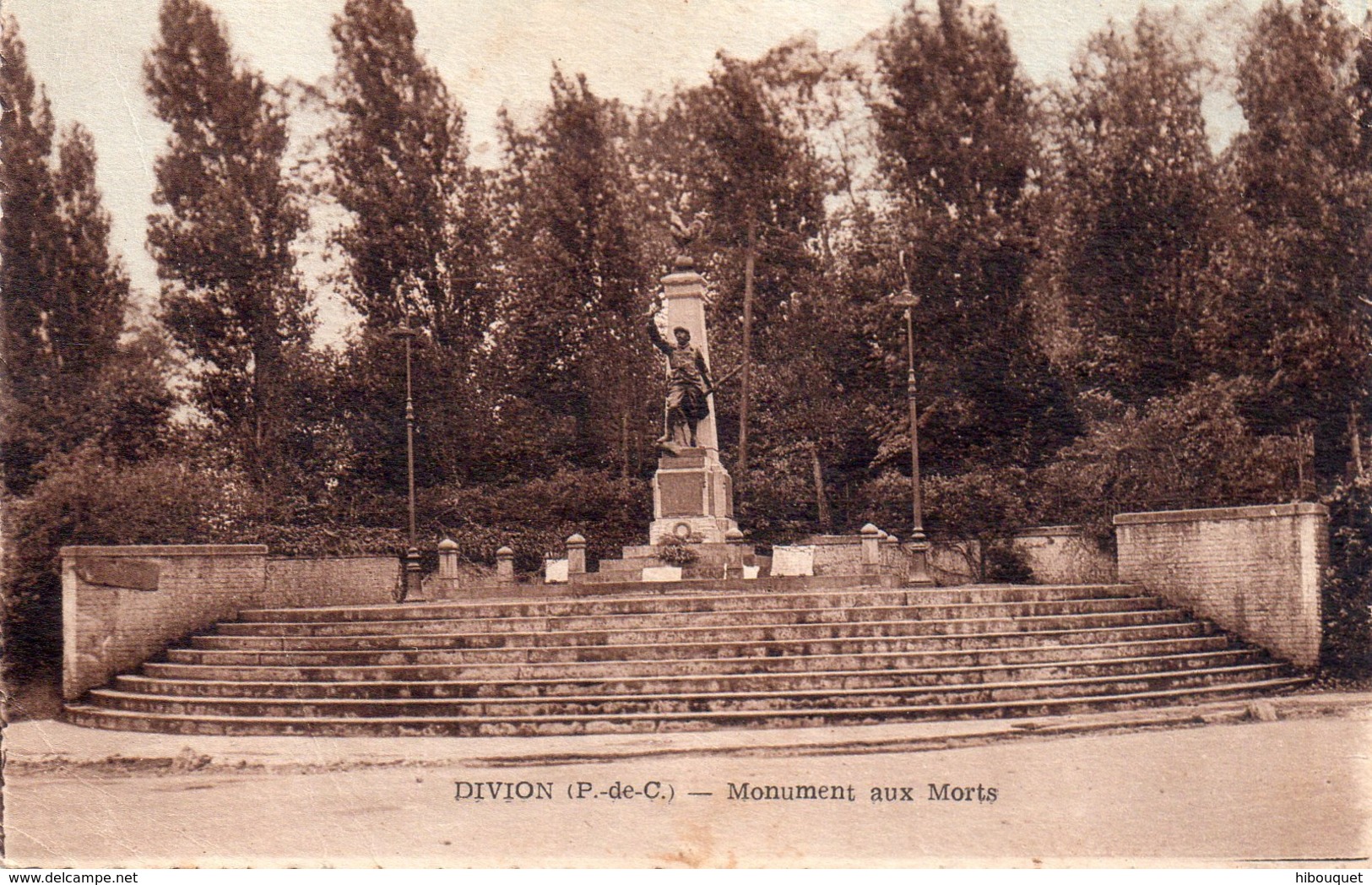 CPSM, Divion, Monument Aux Morts, Colorisée - Divion