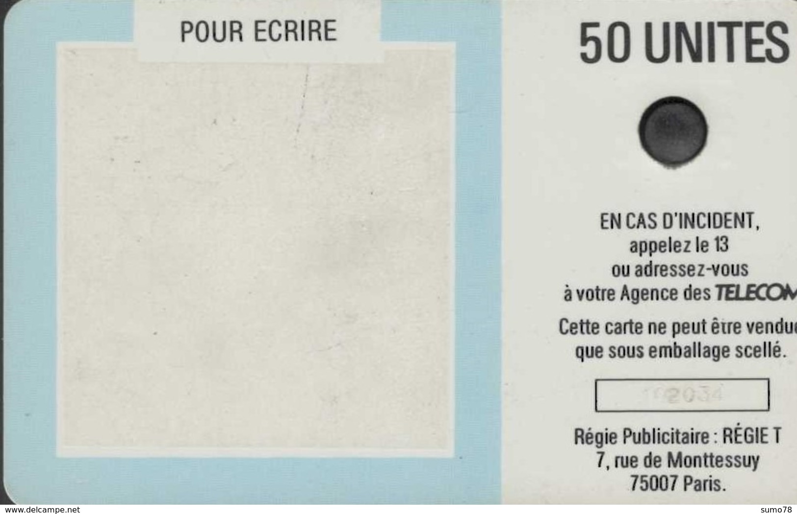 FRANCE - 50 Unités - F14 - SC3 - 270 000 EX - CORTOT JEAN - Télécarte Utilisée - 1987