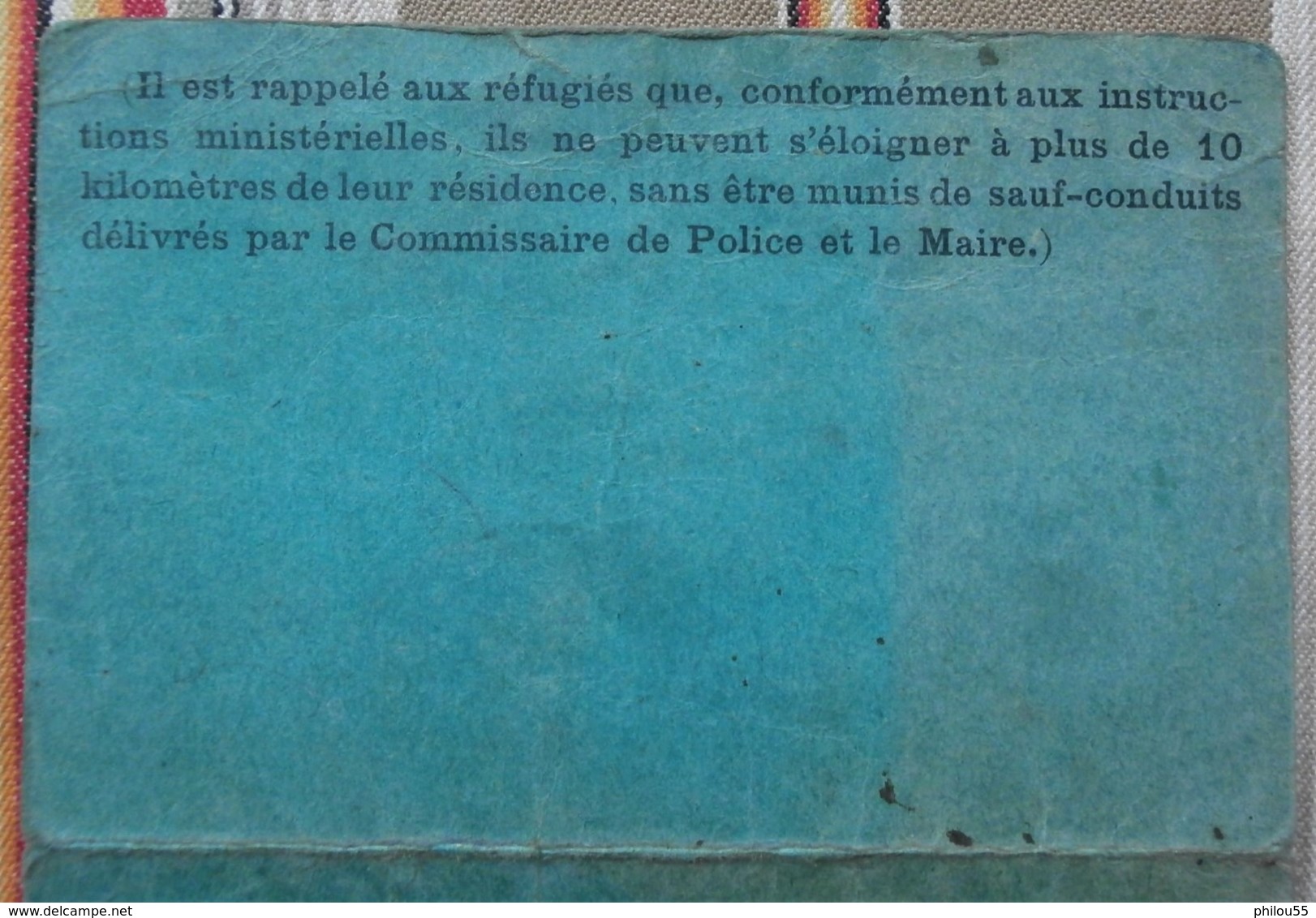 21 VIEVIGNE Carte D'Identite SERVICE DES REFUGIES 08 Hauvine 54 Saint Clement 1916 Tampon Mairie - Documents Historiques