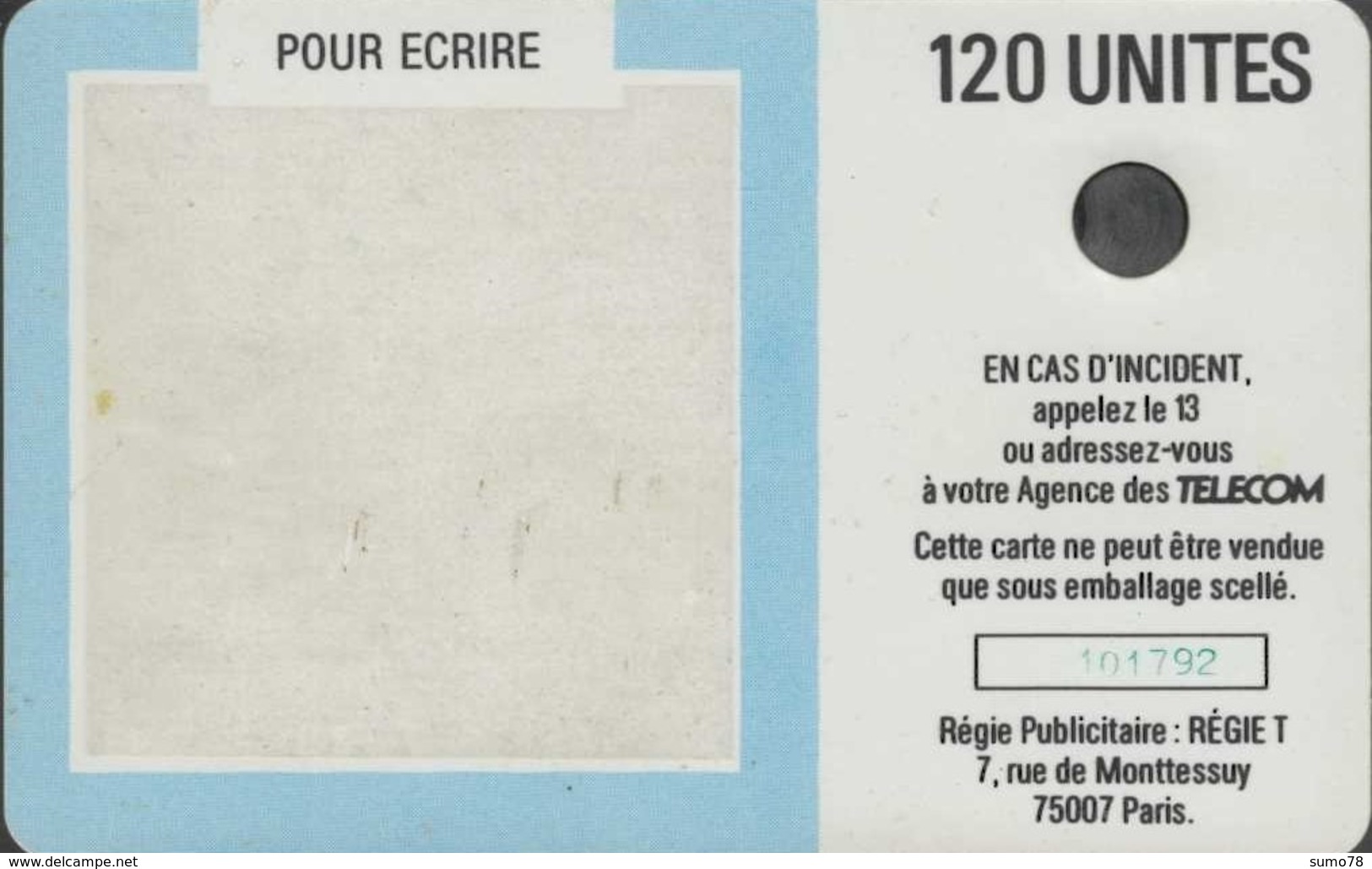 FRANCE - 120 Unités - F15 - SC3 - 130 000 EX - CORTOT JEAN - Télécarte Utilisée - 1987
