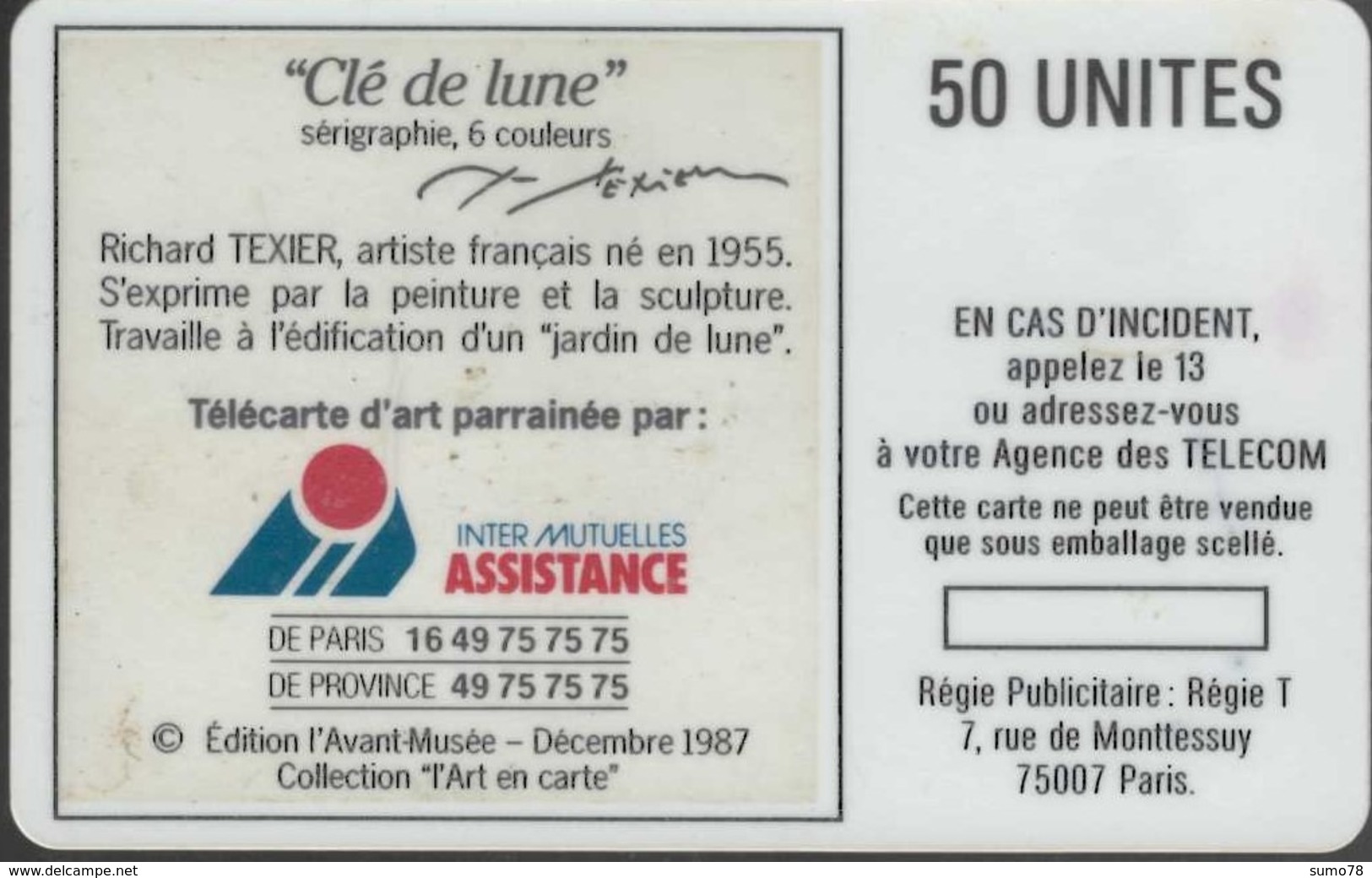 FRANCE - 50 Unités - F16 - BULL1 - 46 680 EX - CLE DE LUNE - Télécarte Utilisée - 1987