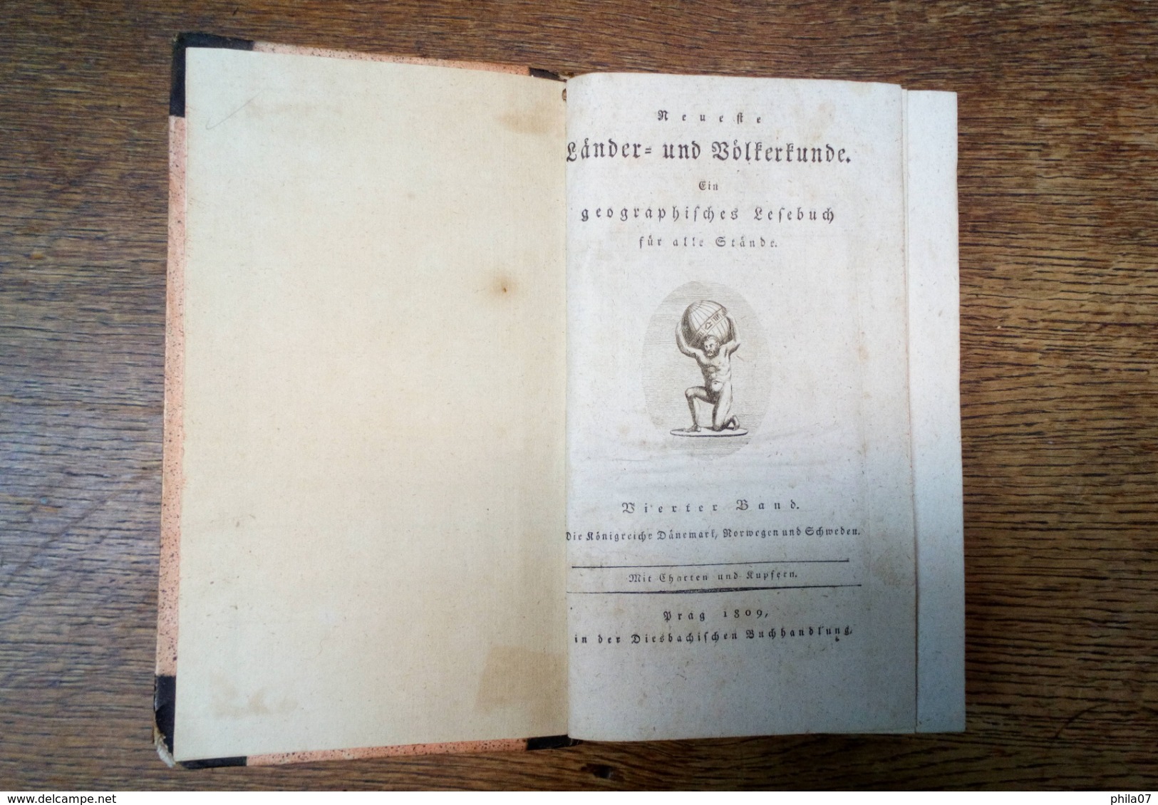 Book Nordische Reich Danmark, Norwegen Und Schweden, Edition Prague 1808. Complete Book With Over 600 Pages, Map Of Denm - Oude Boeken