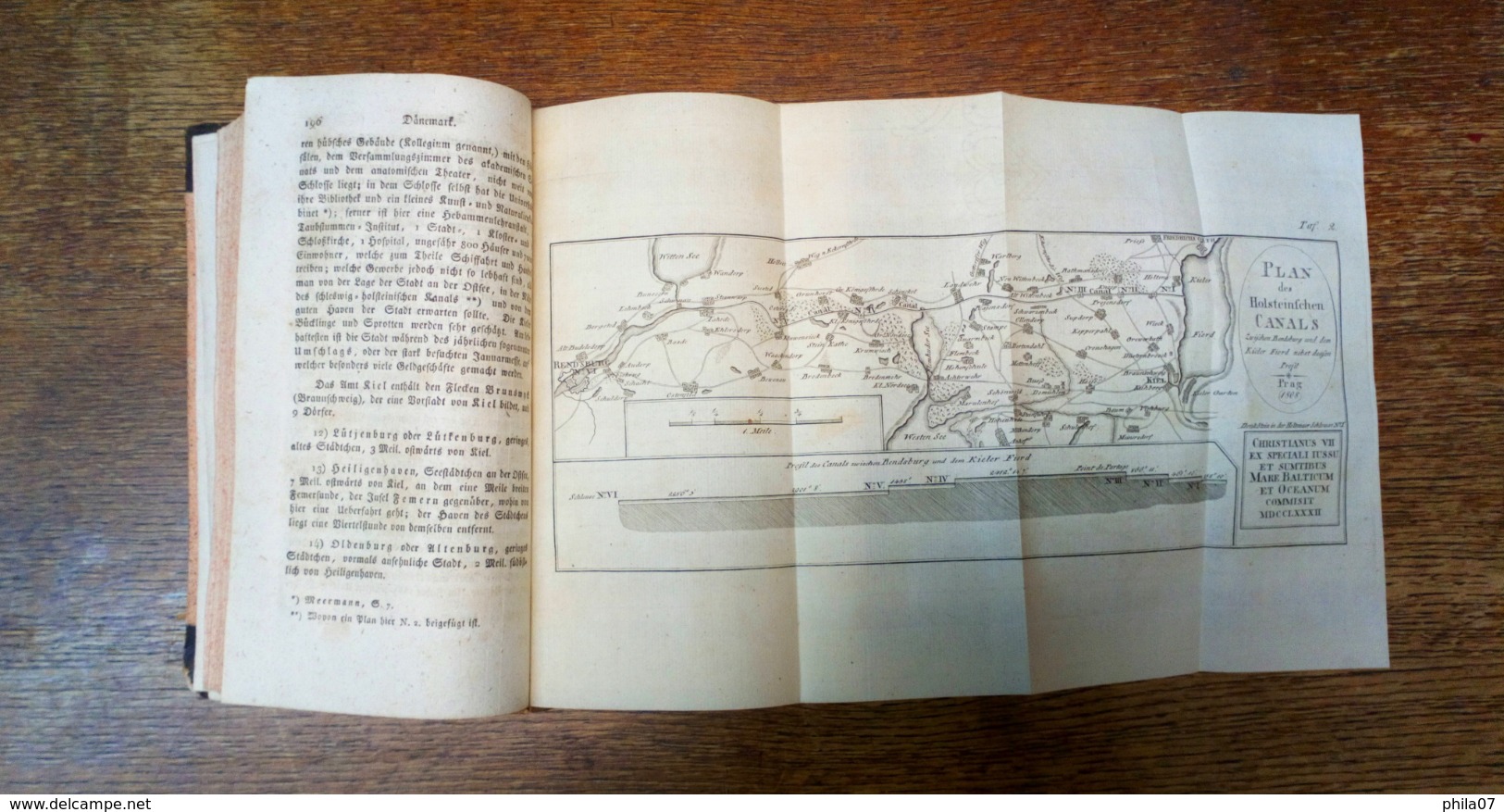 Book Nordische Reich Danmark, Norwegen und Schweden, edition Prague 1808. Complete book with over 600 pages, map of Denm