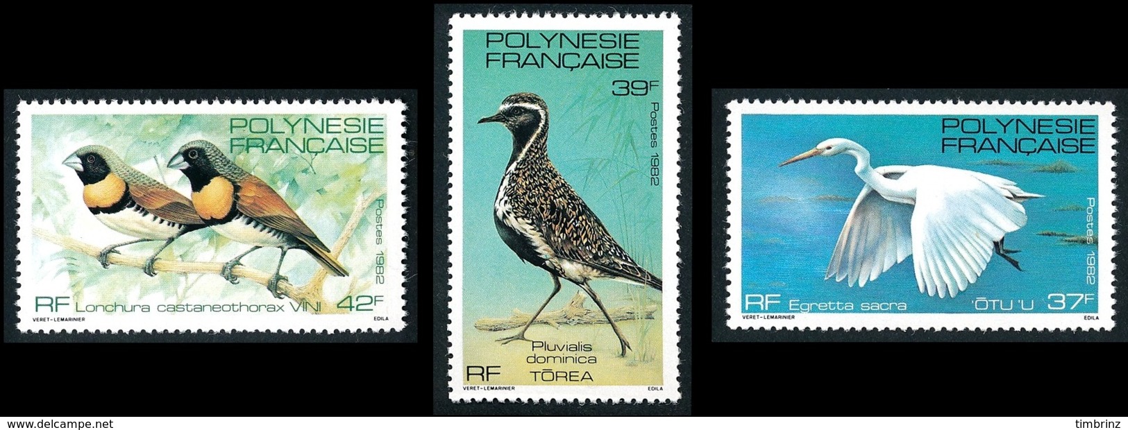 POLYNESIE 1982 - Yv. 189 190 Et 191 **   Cote= 4,70 EUR - Oiseaux (3 Val.)  ..Réf.POL24495 - Neufs